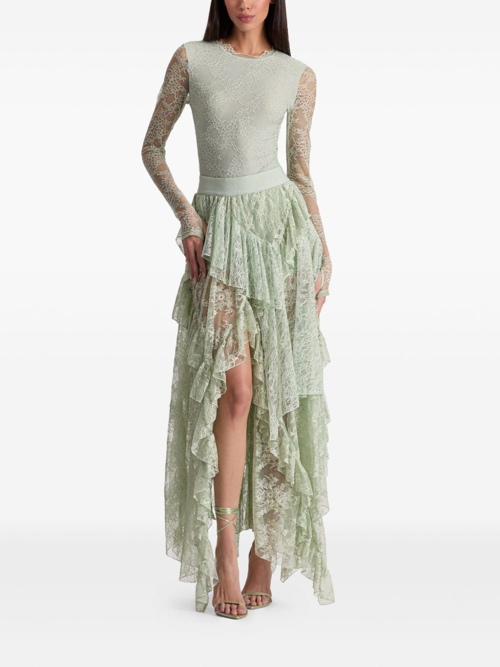 lace ruffled bodysuit - 2