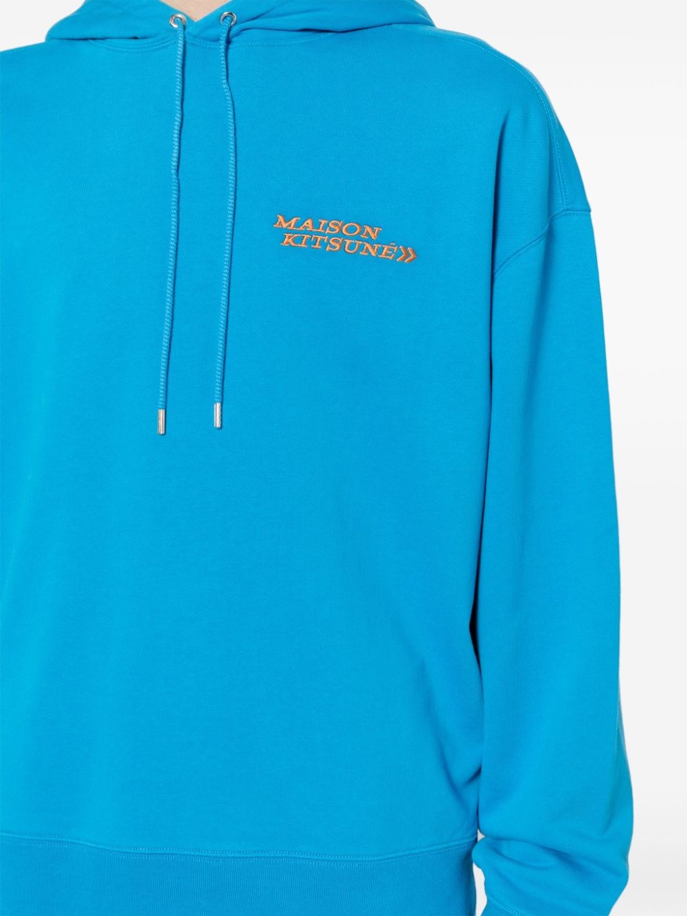 embroidered-logo cotton hoodie - 5