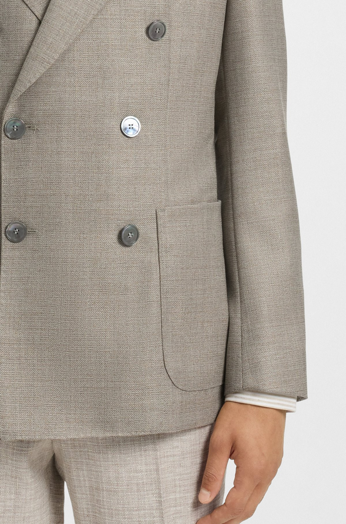 SLIM-FIT BLAZER IN PATTERNED VIRGIN WOOL - 6