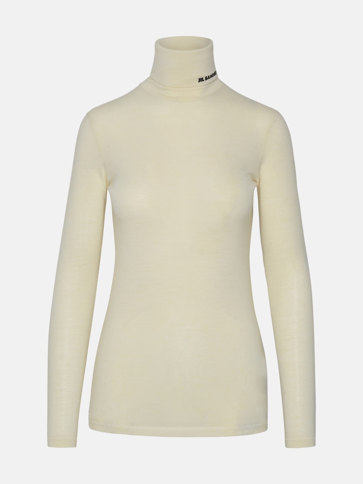 WHITE WOOL BLEND SWEATER - 1