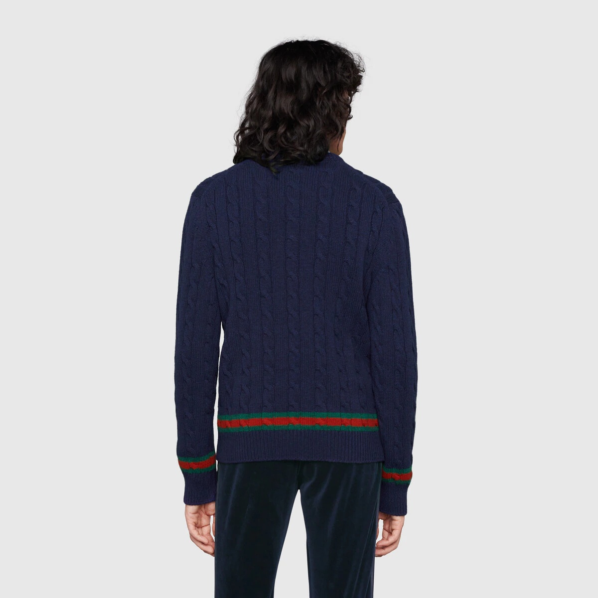 Cable knit sweater with Web - 4