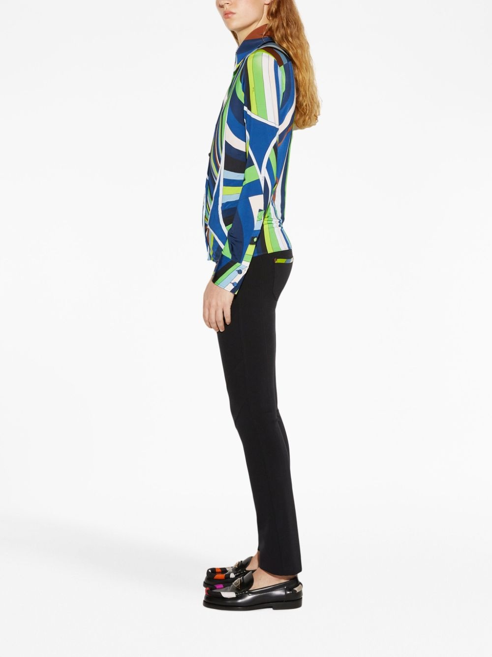 wave-print long-sleeve shirt - 3