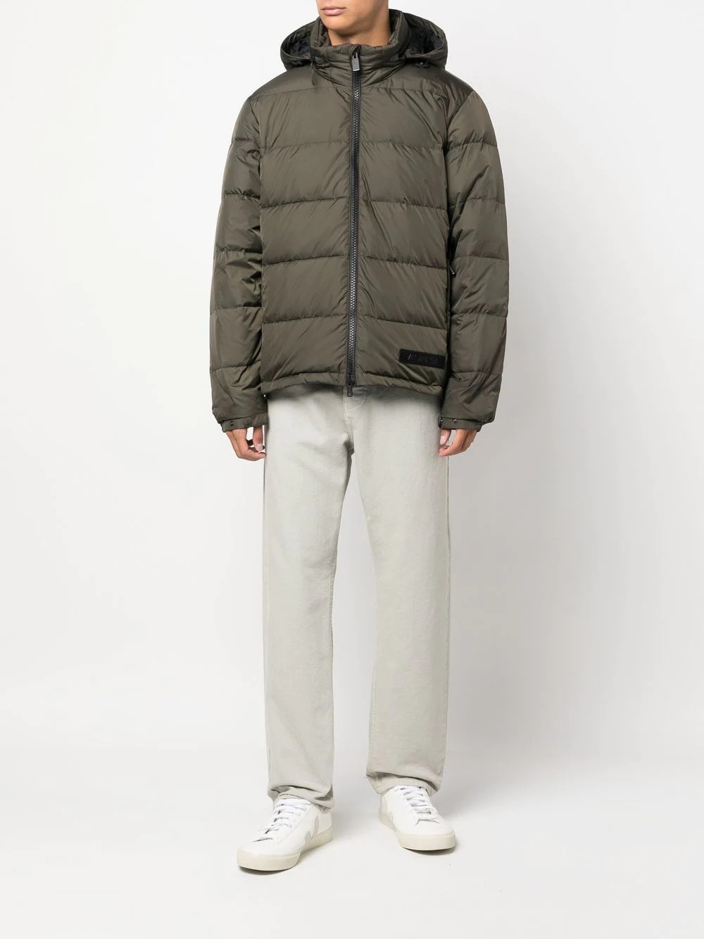 logo-patch down puffer jacket - 2