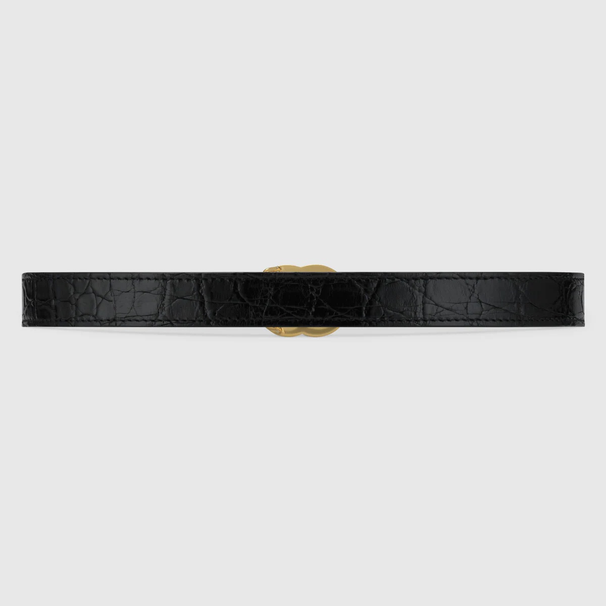 GG Marmont thin caiman belt with shiny buckle - 3