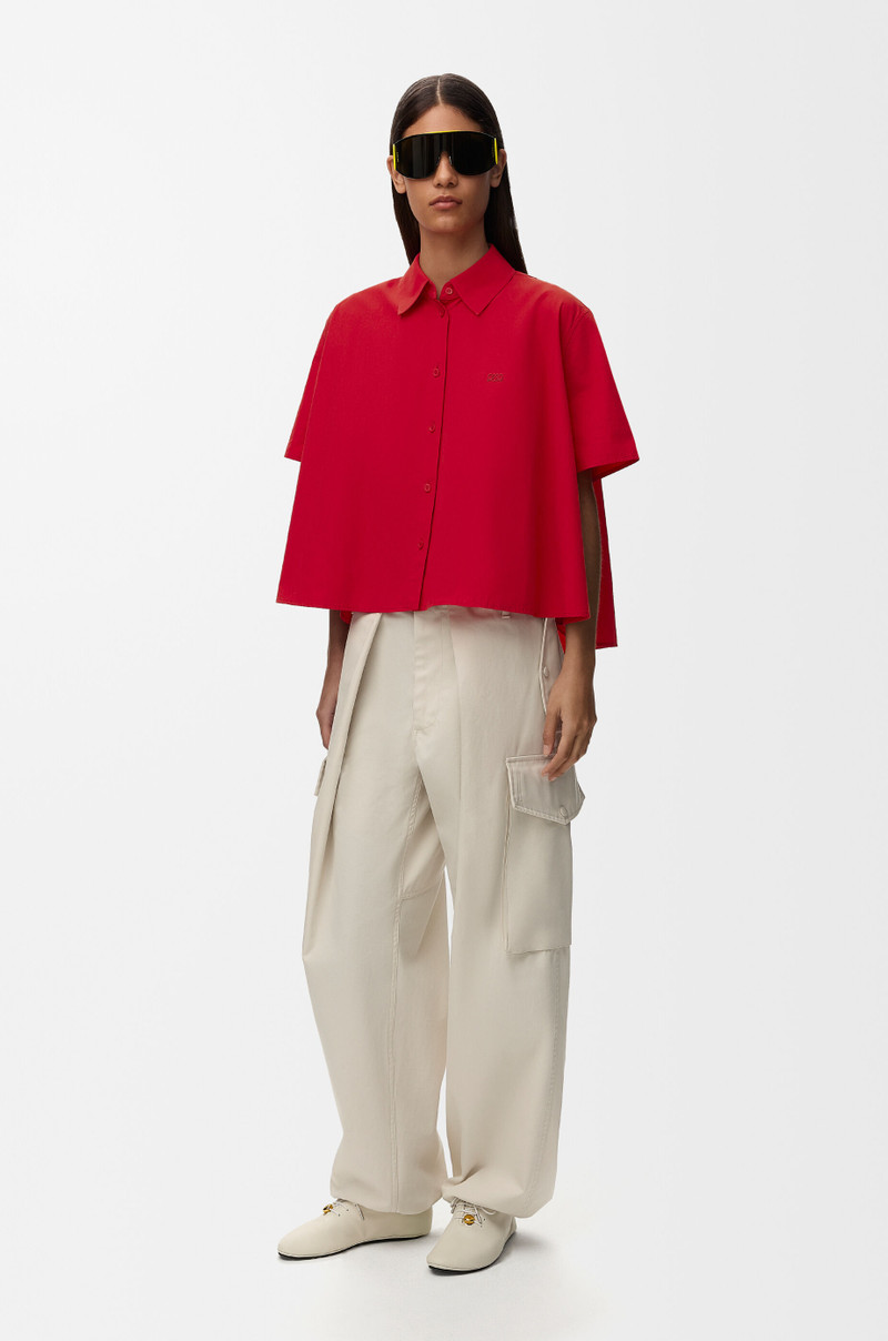 Loewe Short sleeve trapeze shirt in cotton outlook