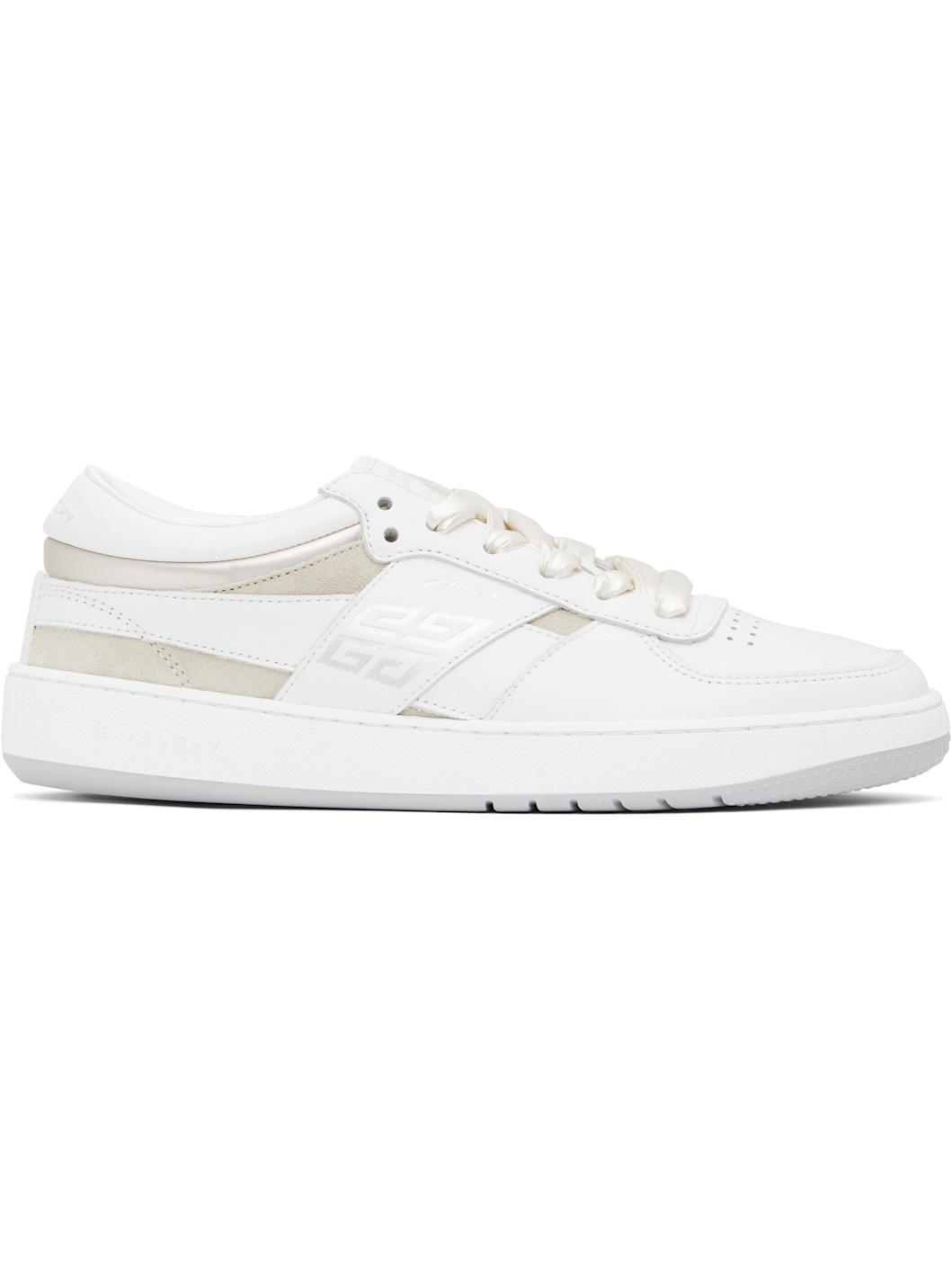 White & Beige G Move Sneakers - 1