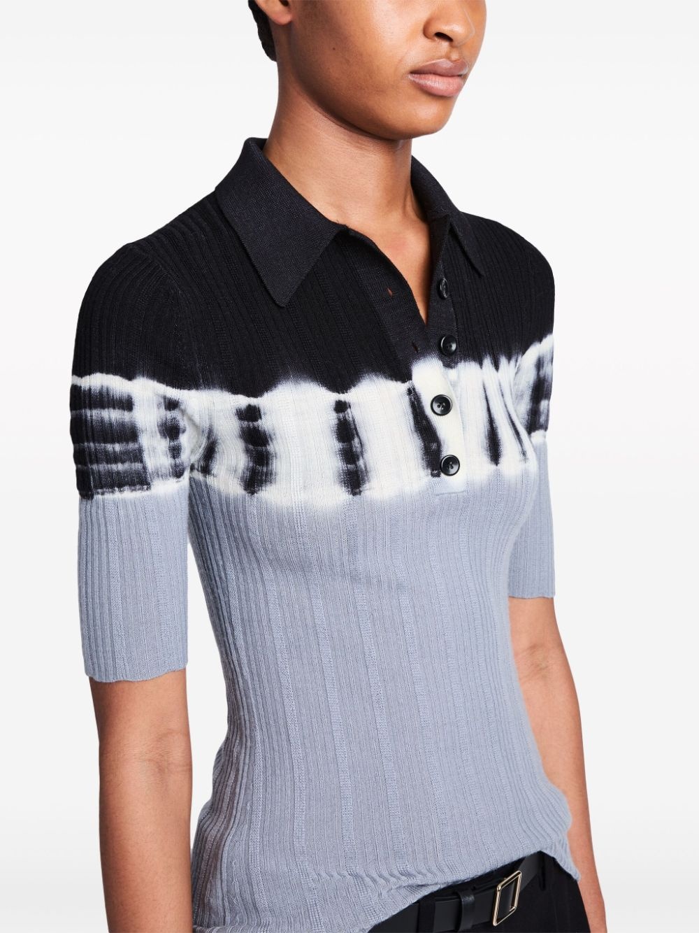two-tone wool polo shirt - 6