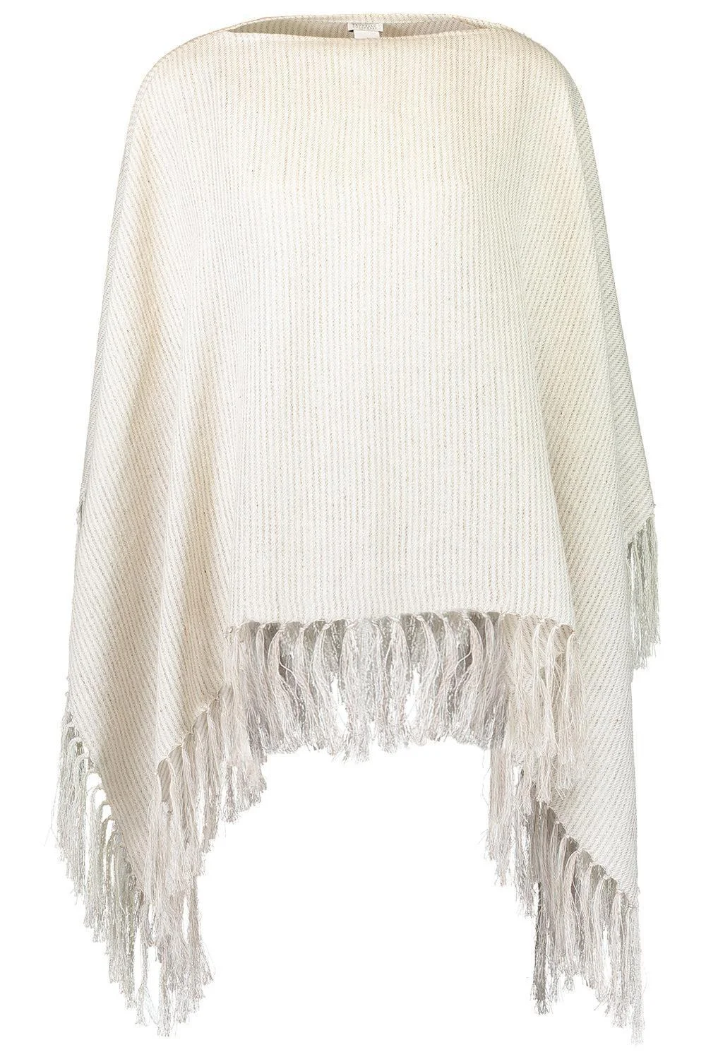 Stripe Fringe Poncho - 1