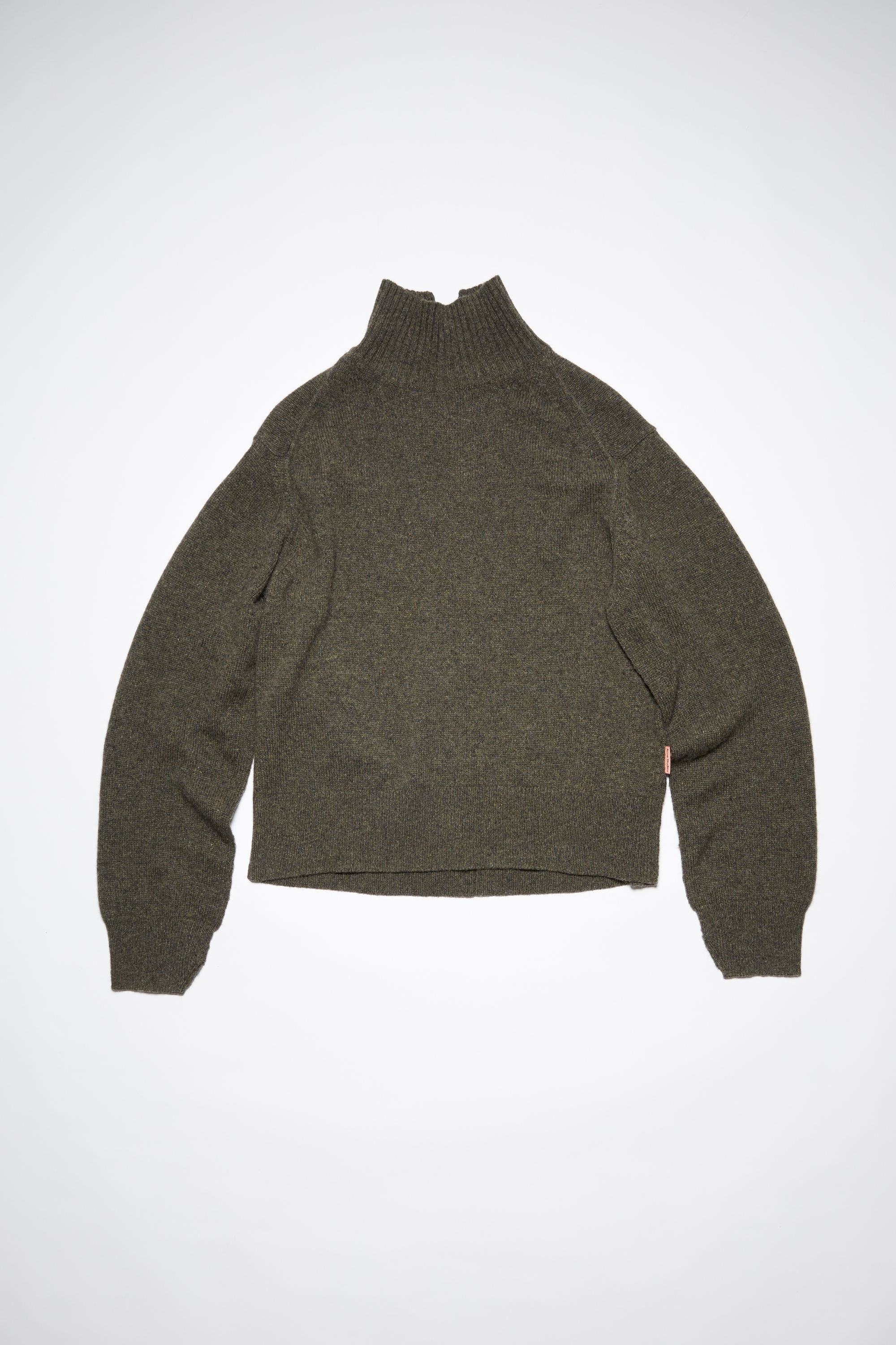 High neck jumper - Dark khaki melange - 6