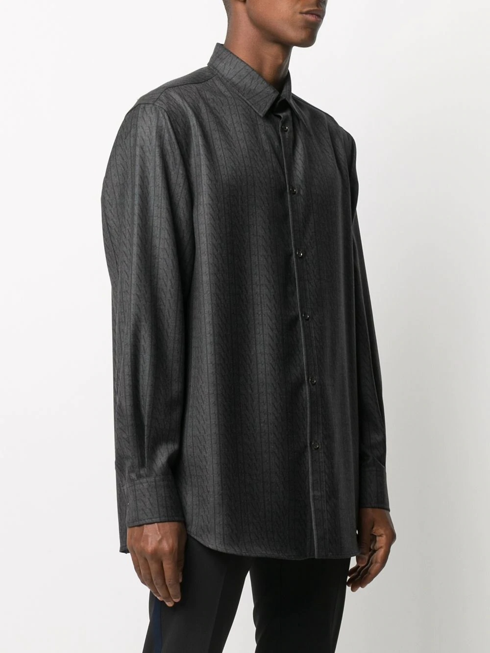 VLTN-print wool shirt - 3