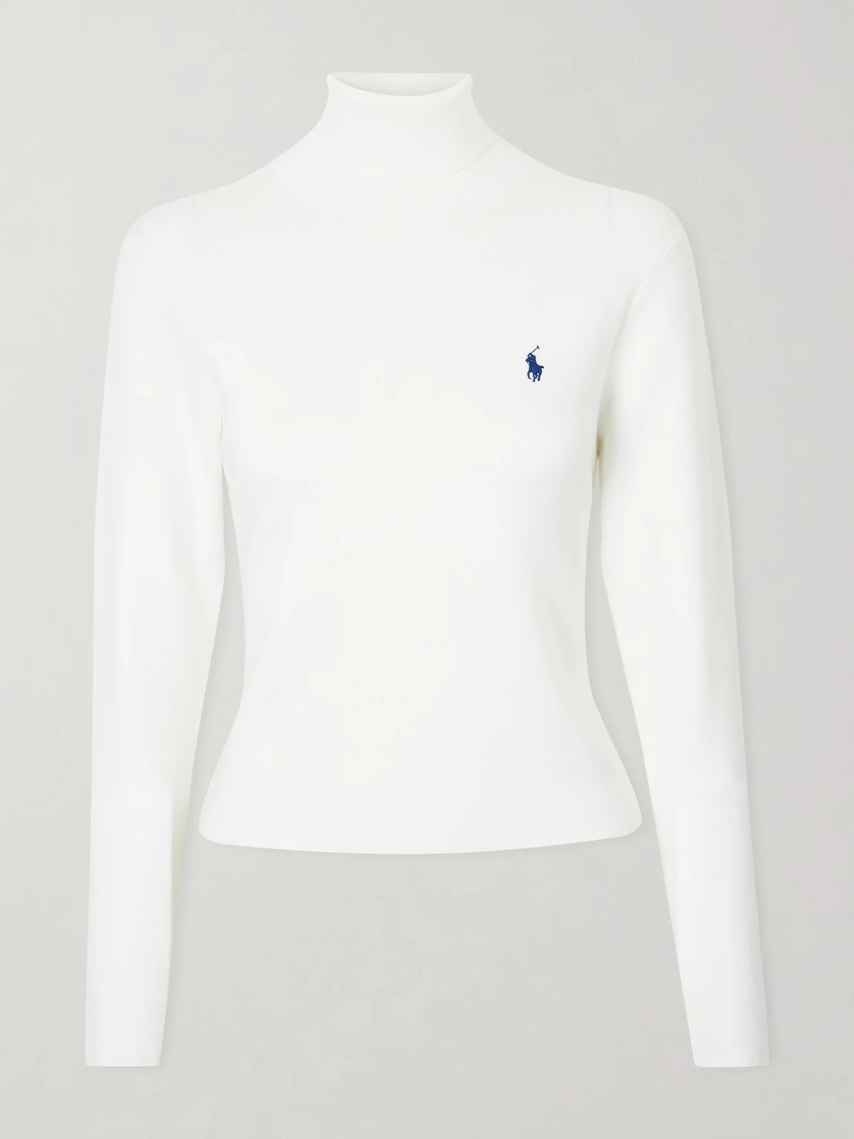 Embroidered Cotton-blend Turtleneck Sweater - 1