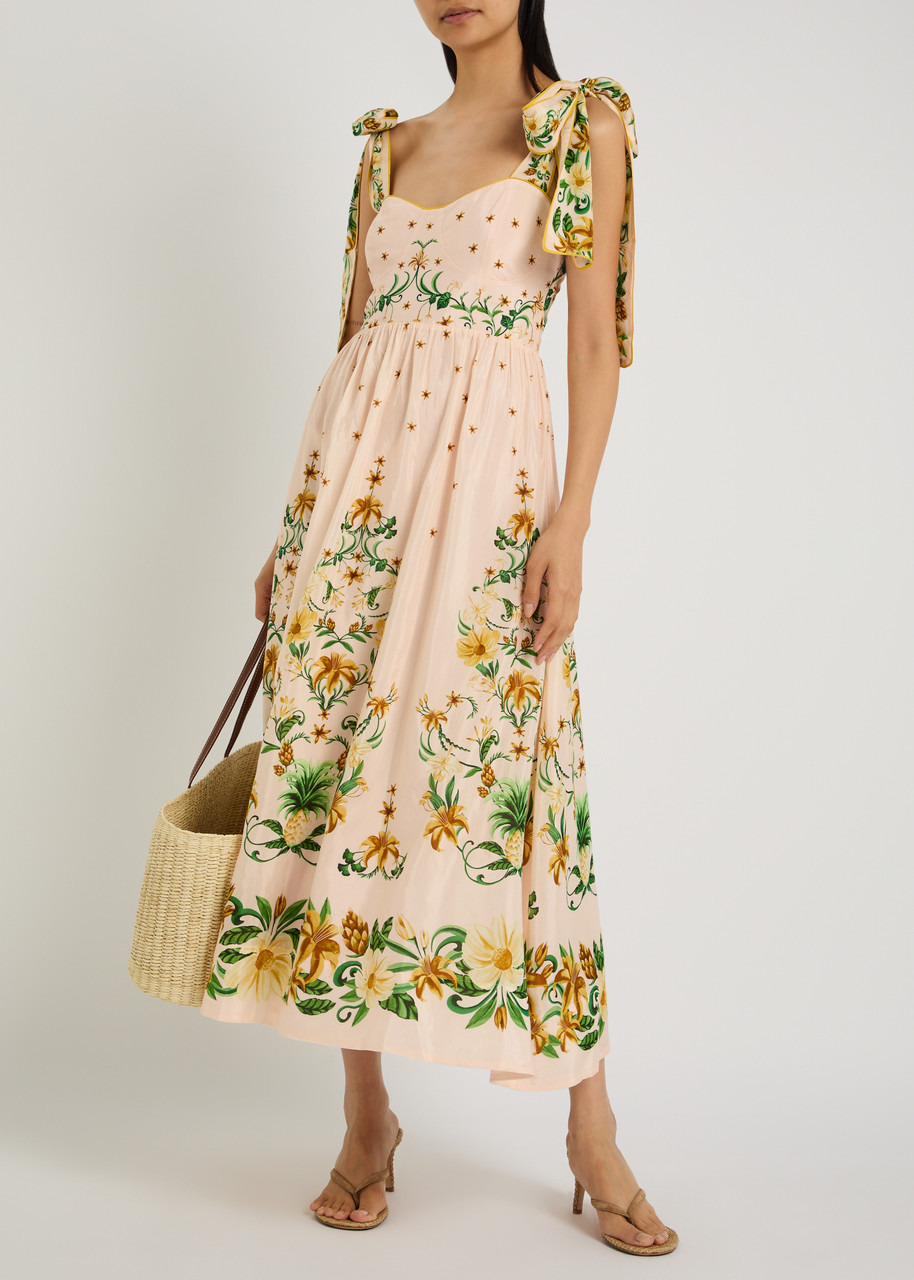 Farm Rio Botanical Beauty Floral Cotton-blend Midi Dress - 4