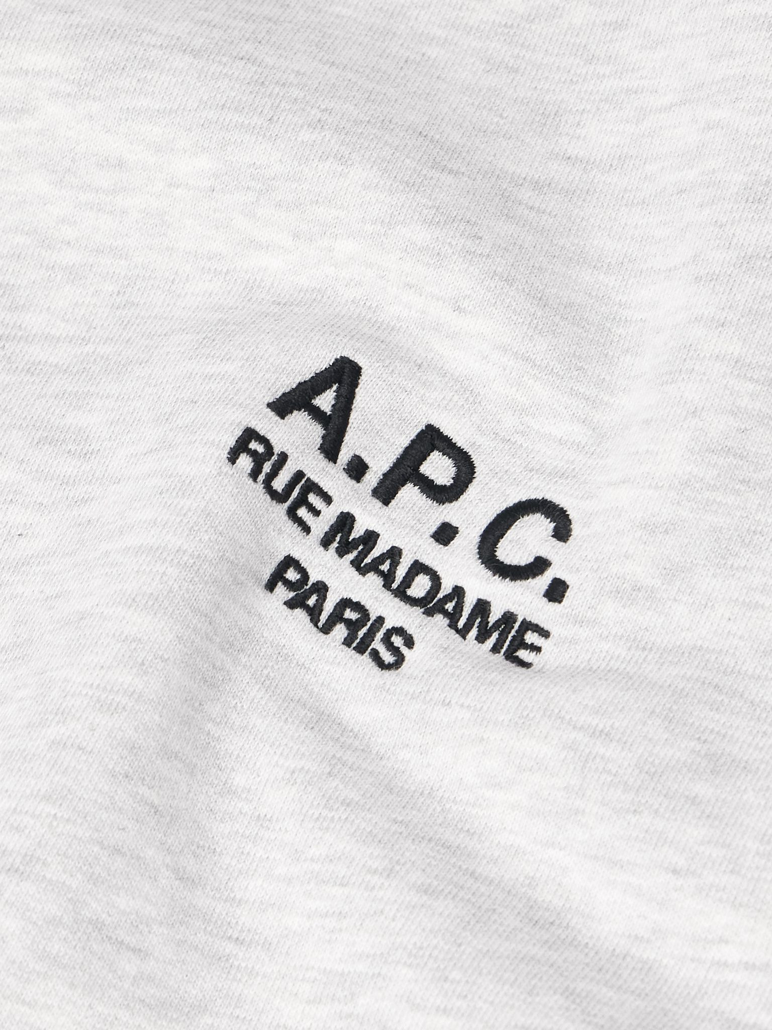 Logo-Embroidered Cotton-Blend Jersey Sweatshirt Gray - 4