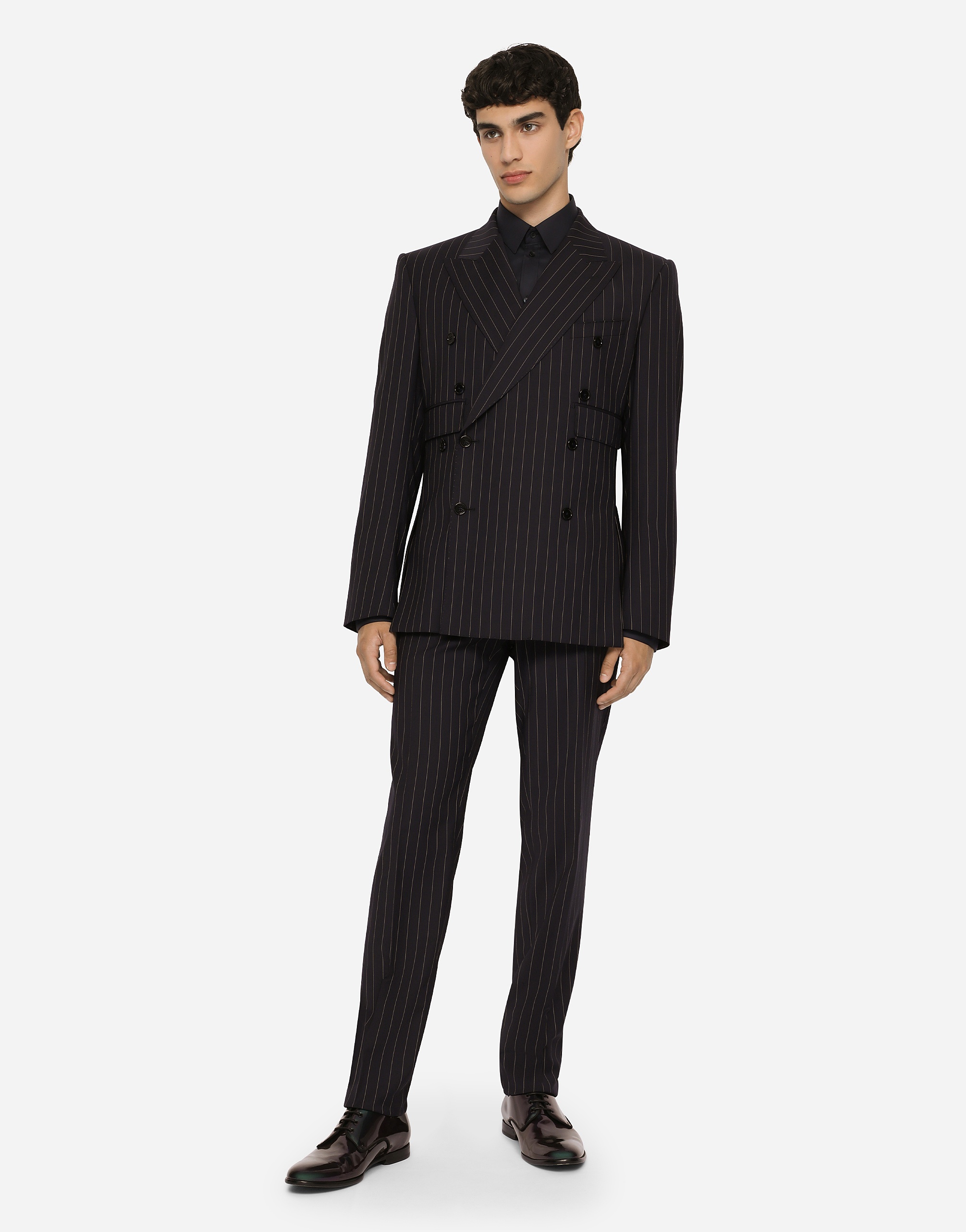 Double-breasted pinstripe stretch wool Sicily-fit suit - 2
