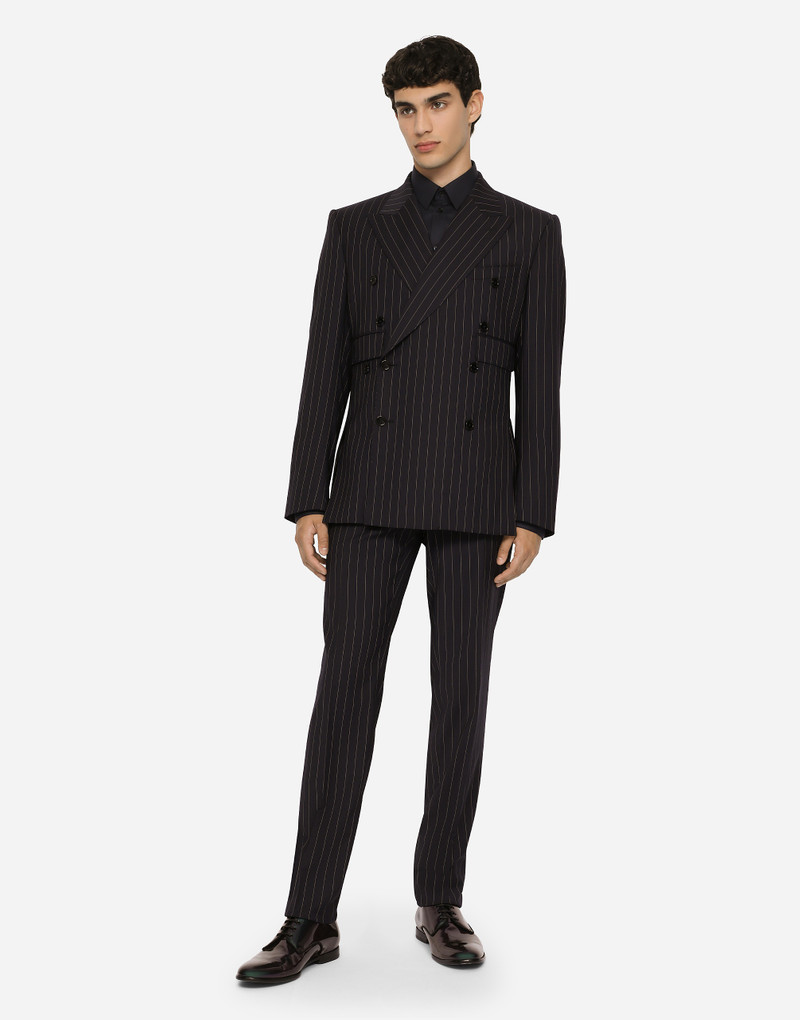 Dolce & Gabbana Double-breasted pinstripe stretch wool Sicily-fit suit outlook