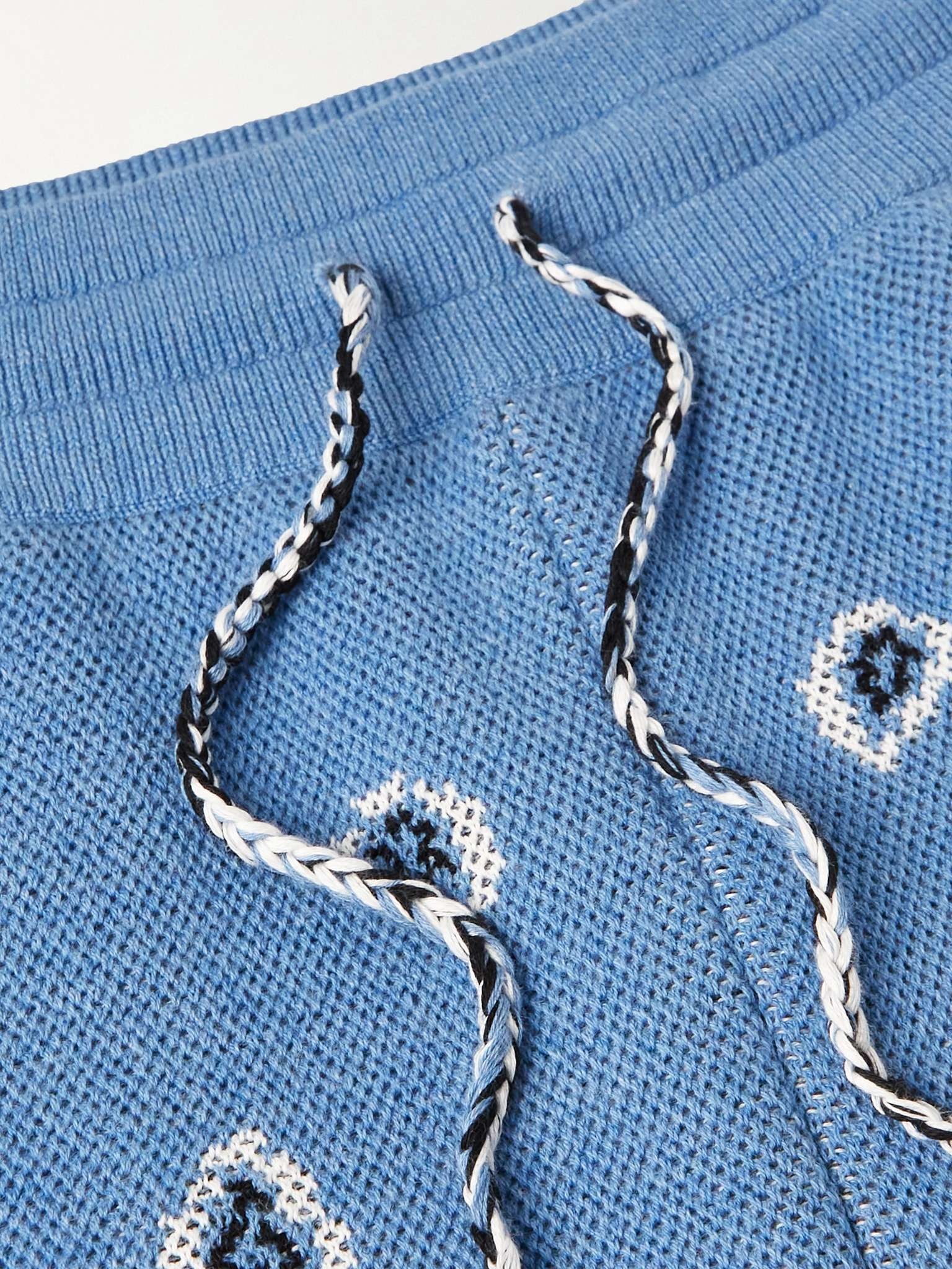 Straight-Leg Jacquard-Knit Cotton-Blend Drawstring Shorts - 3