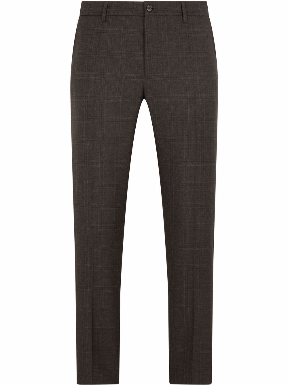 tailored wool check trousers - 1