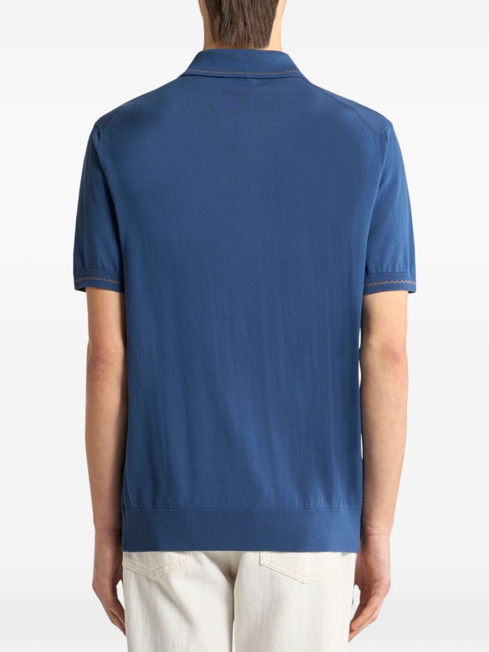 Pegaso-motif cotton polo shirt - 3