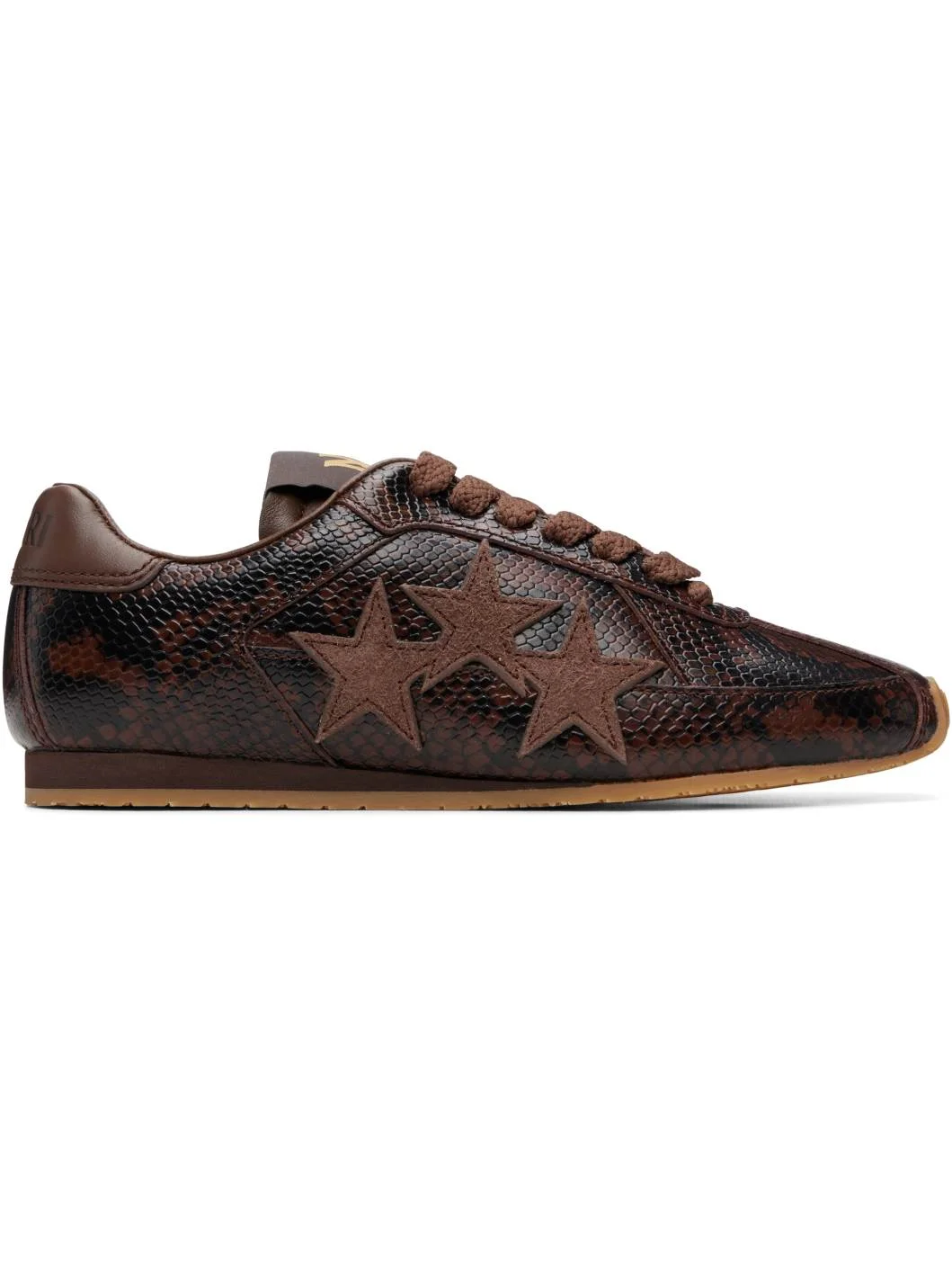 Brown Python Pacific Flat Sneakers - 1