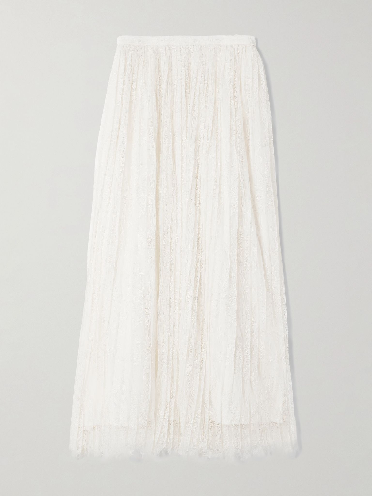 Maren plissé-lace midi skirt White - 1
