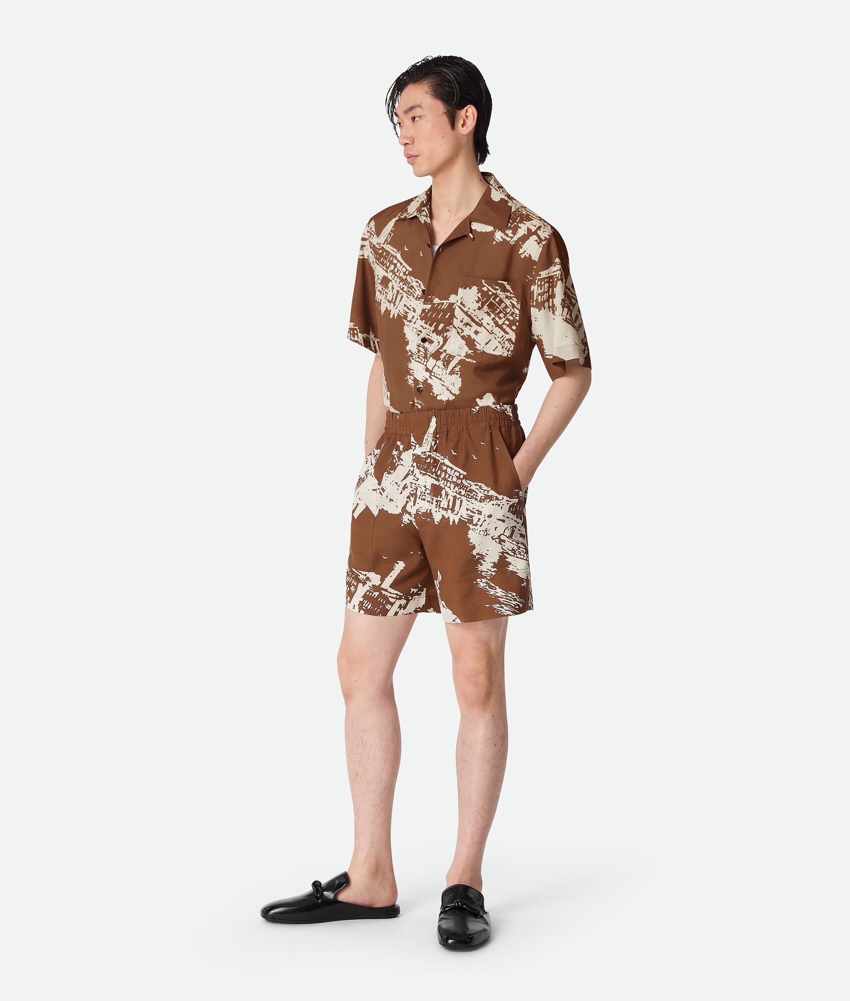Italian Postcard Silk Shorts - 3