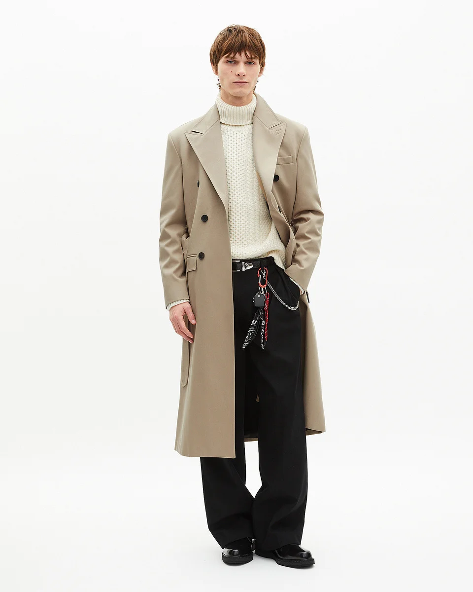 LONG BEIGE TRENCH COAT - 1