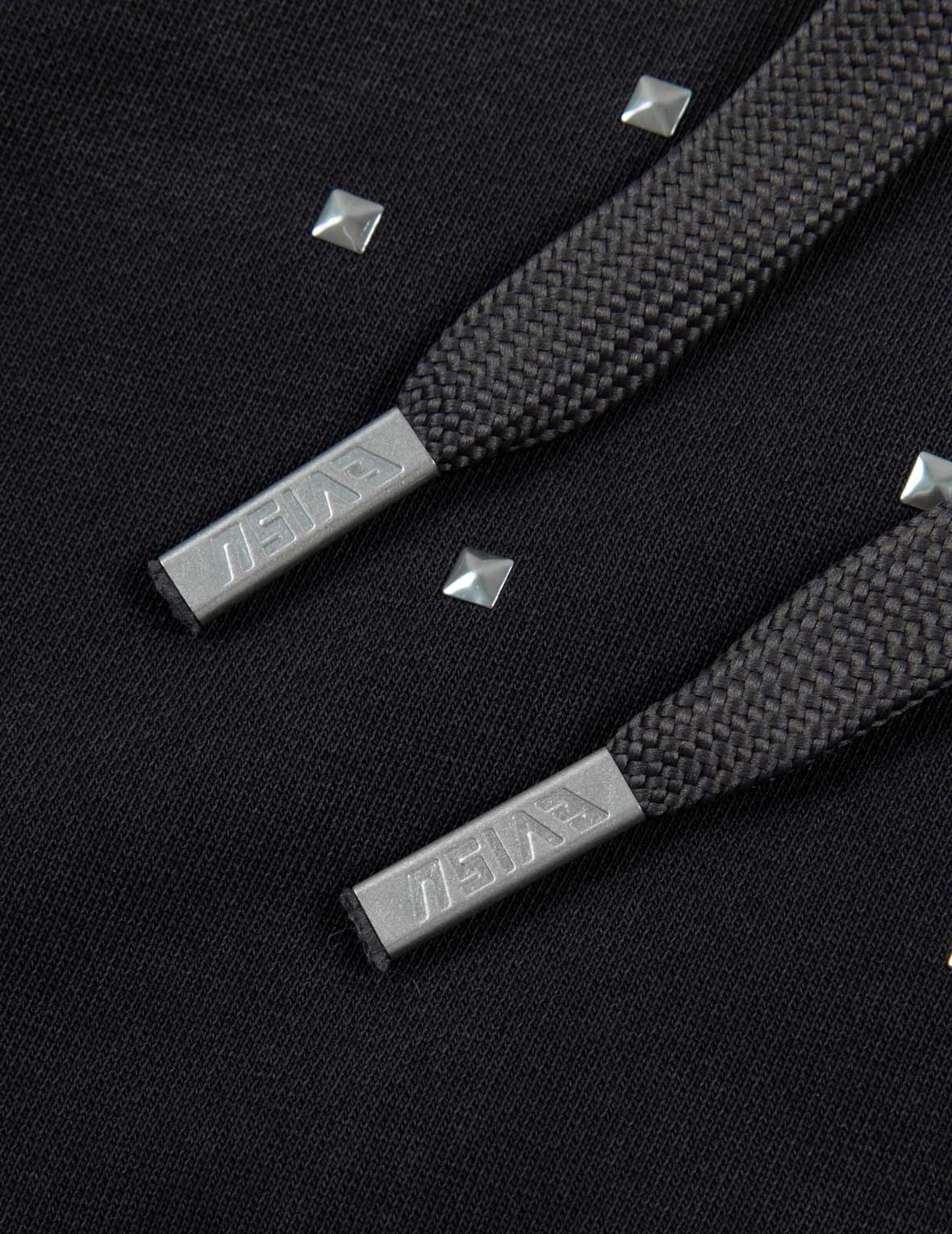 METALLIC HEAT-PRESSED EVISU LOGO LOOSE FIT HOODIE - 9