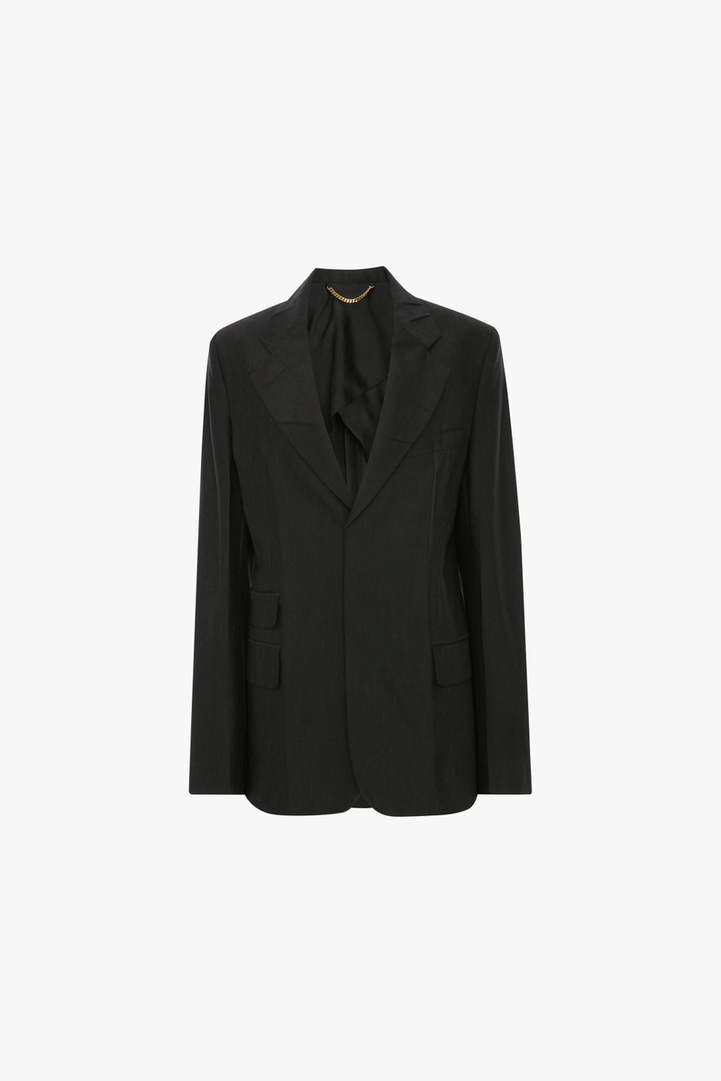 Step Collar Tailored Jacket In Black 1