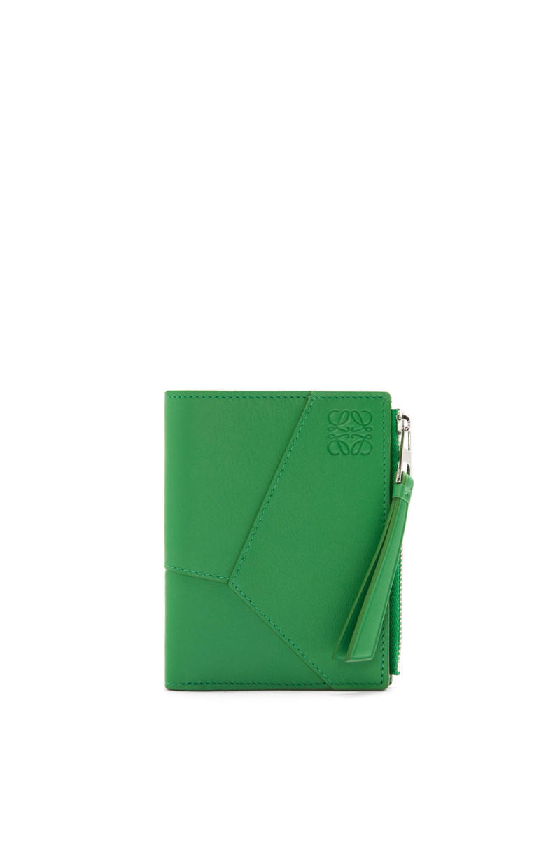 Puzzle slim compact wallet in classic calfskin 1