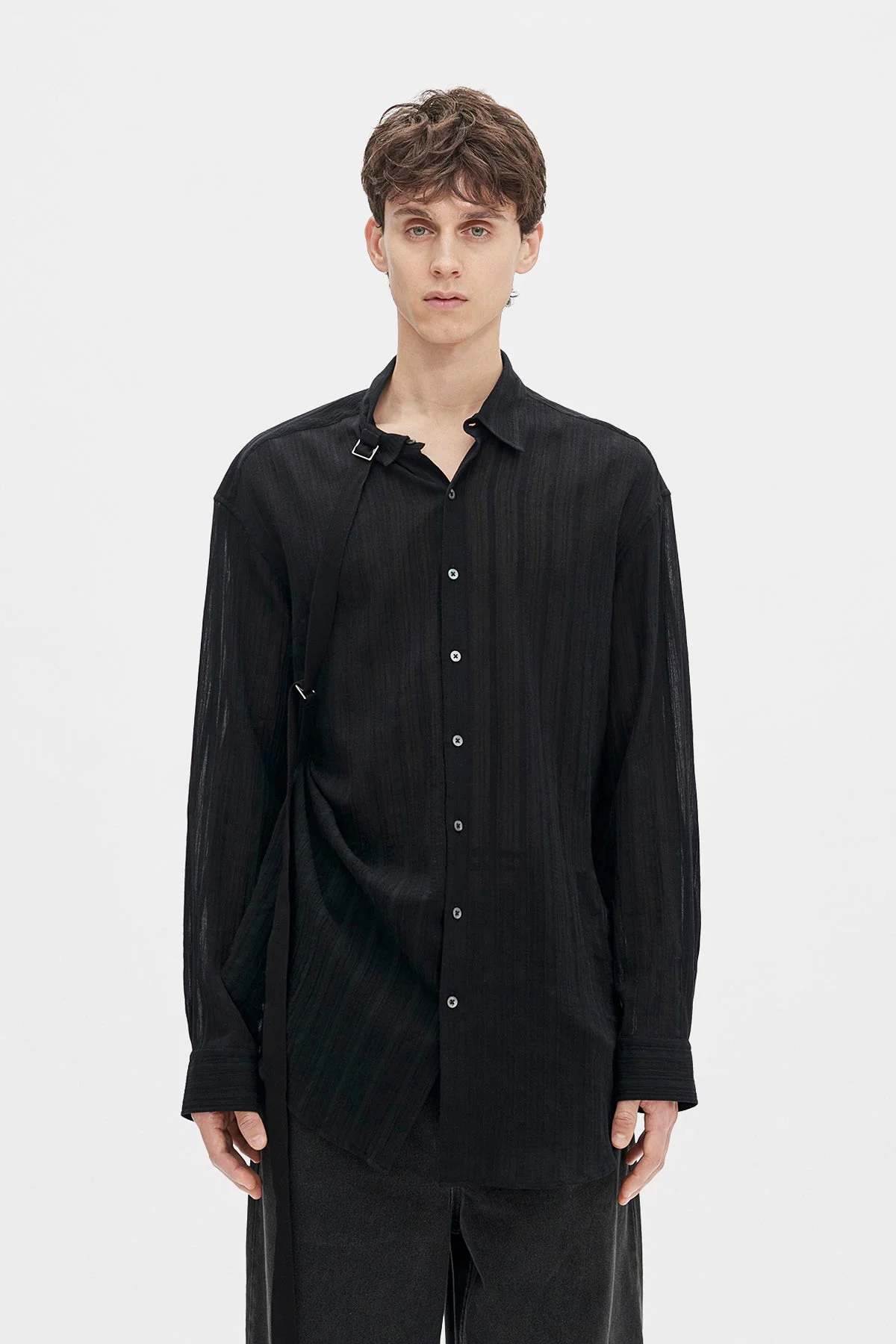Randolf Dobby Stripe Shirt with Adjustable Strap - 1