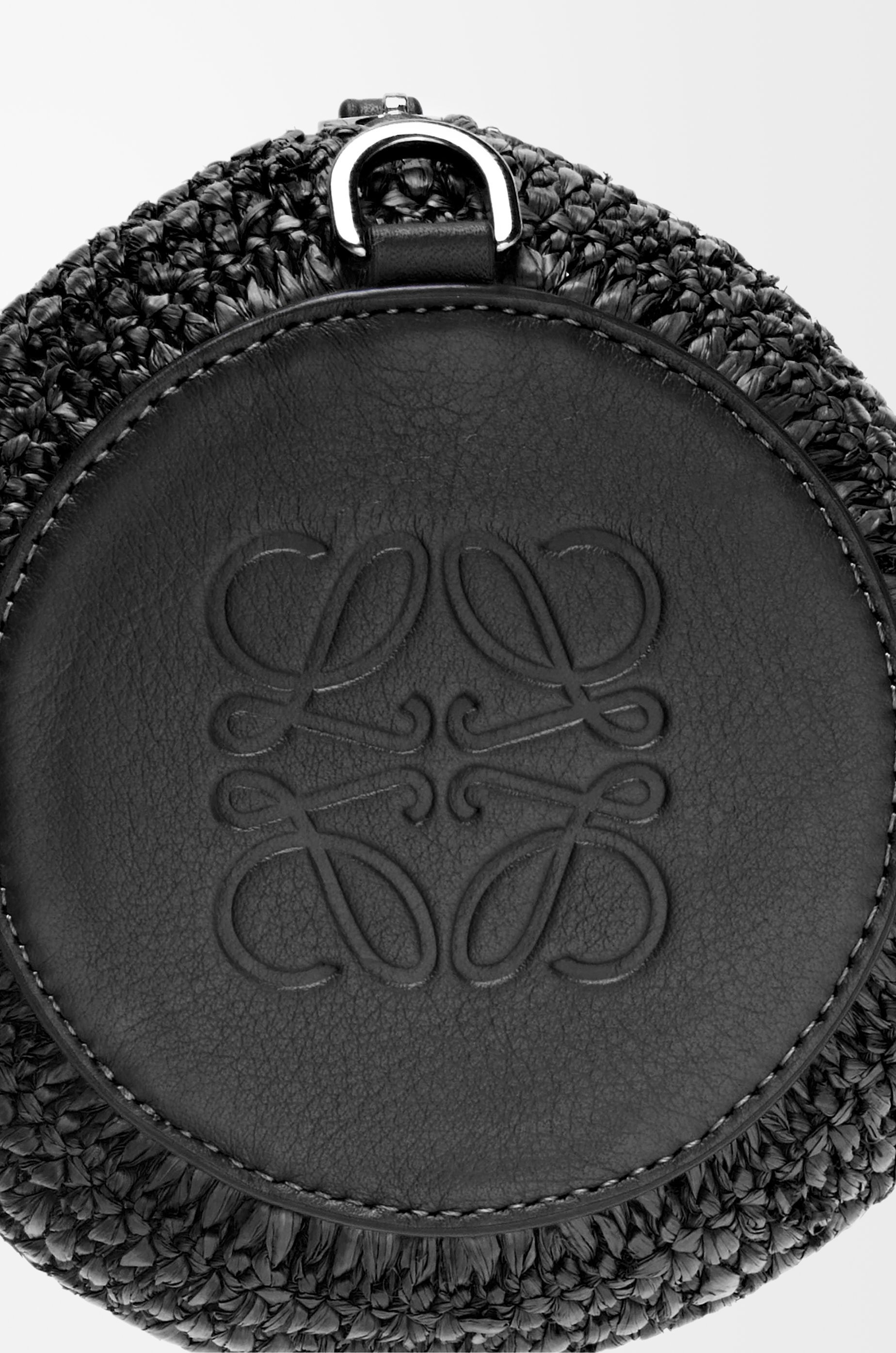 Bracelet pouch in raffia and calfskin - 5