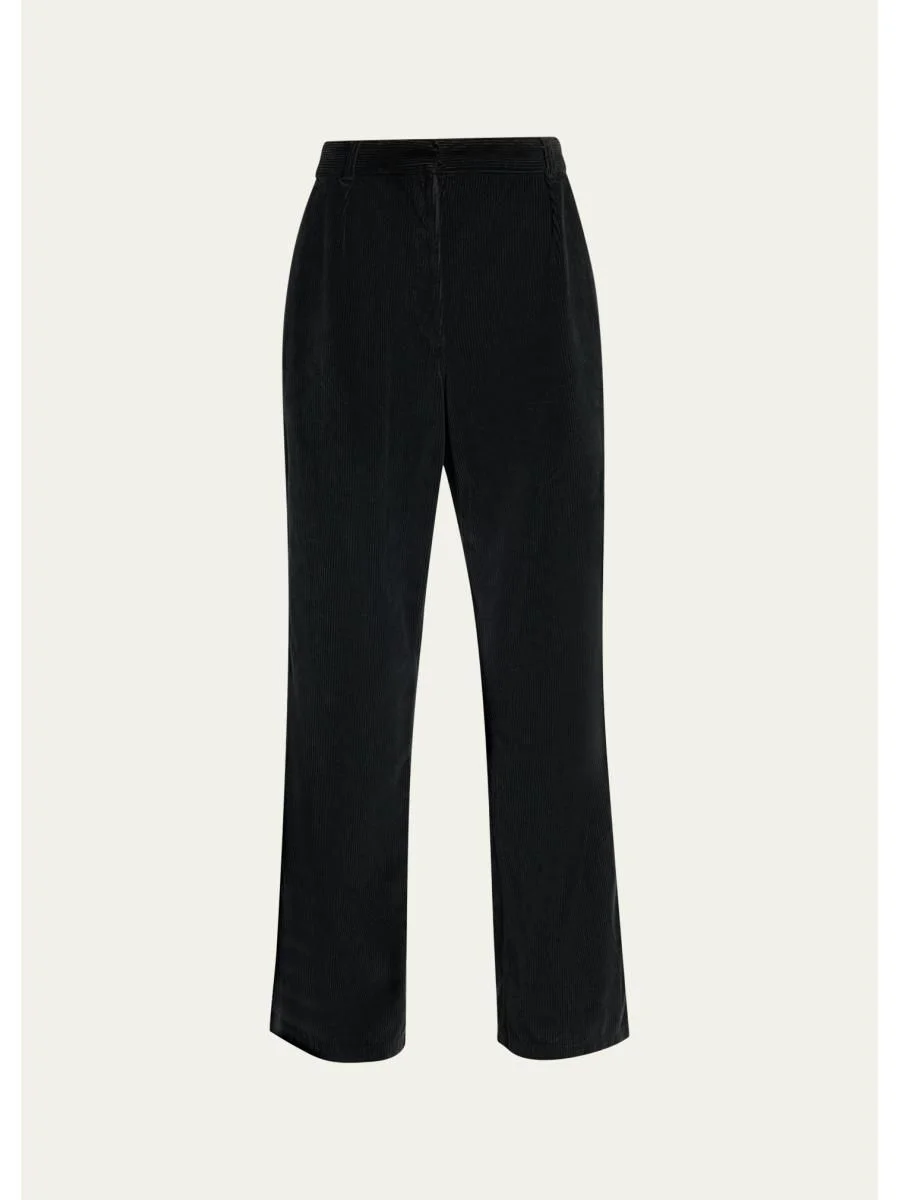 Adler Corduroy Pleated Relaxed-Leg Pants - 1