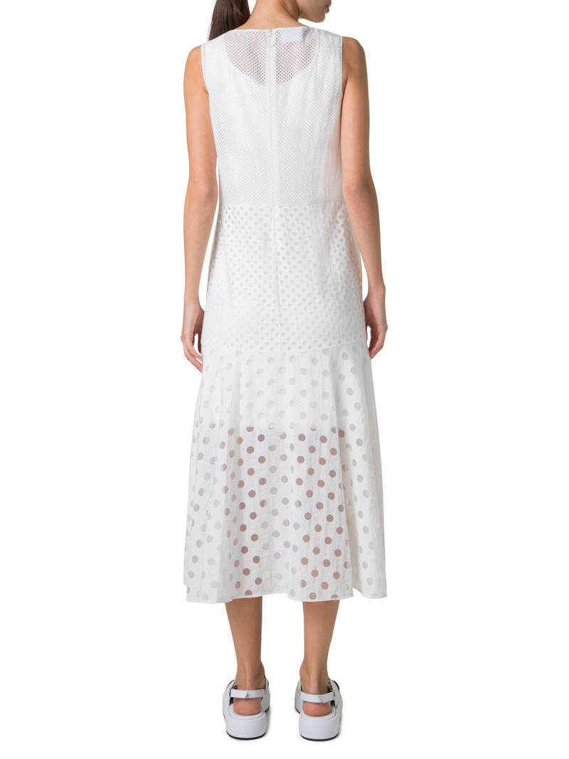 Women's Polka Dot Sleeveless A-Line Midi-Dress - Cream 5