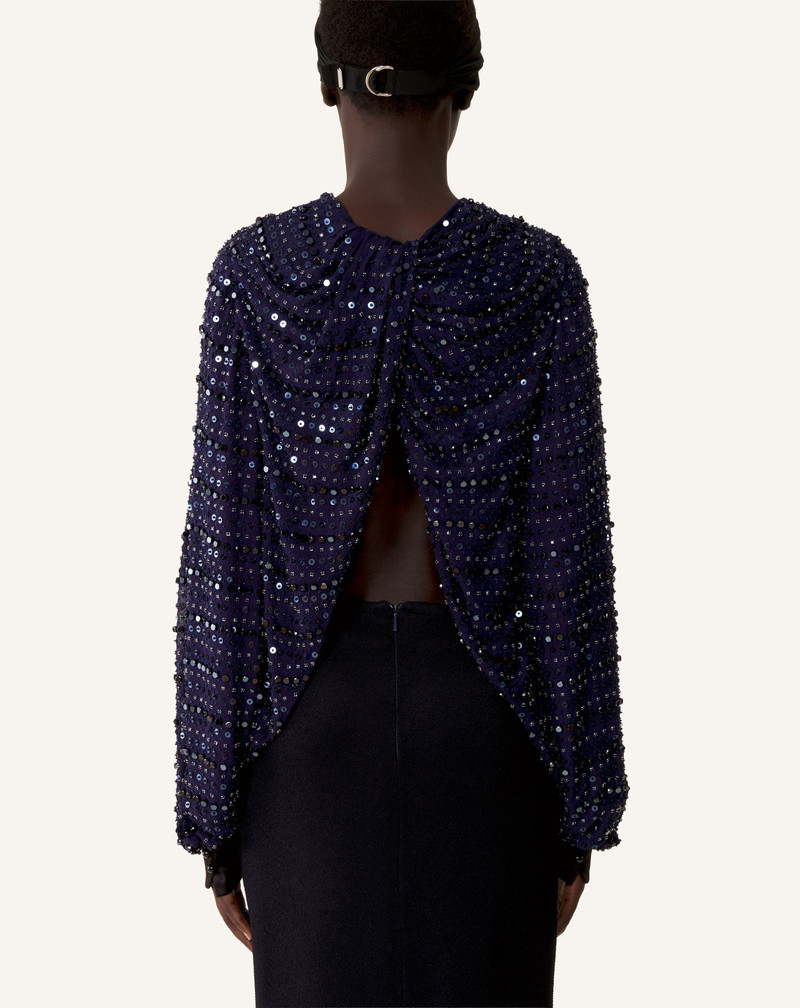 Lanvin EMBROIDERED LONG SLEEVED SILK TOP outlook