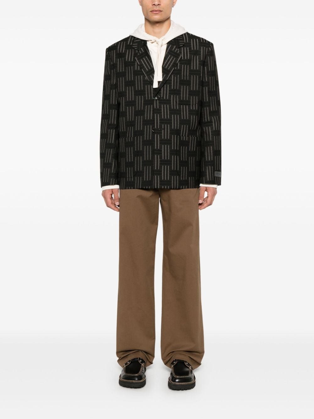 patterned-jacquard blazer - 2