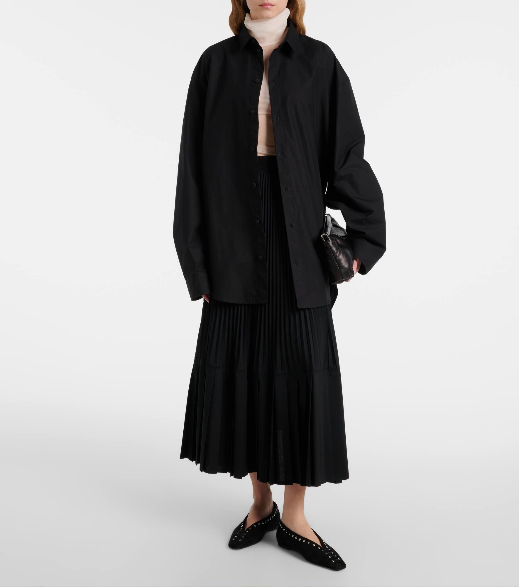 Plissé wool-blend maxi skirt - 2