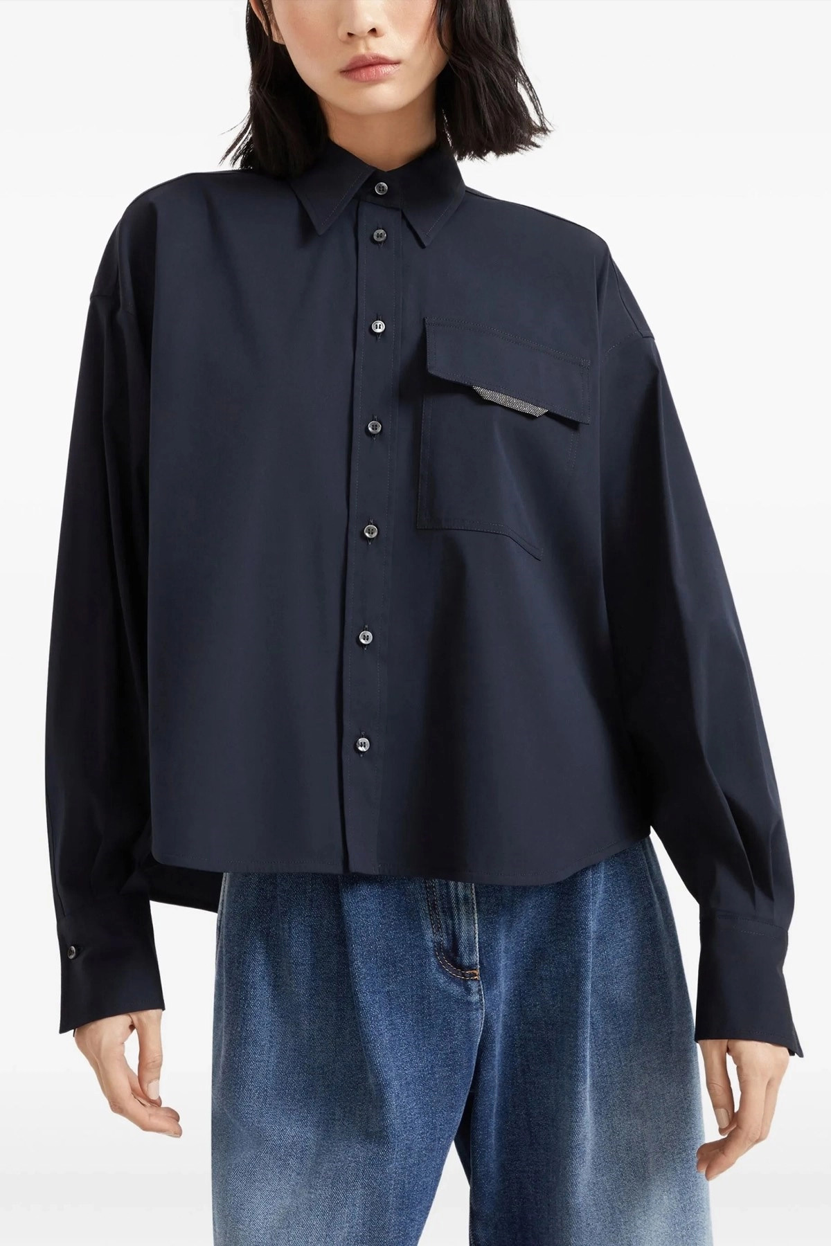 'Shiny Flap Detail' shirt - 2