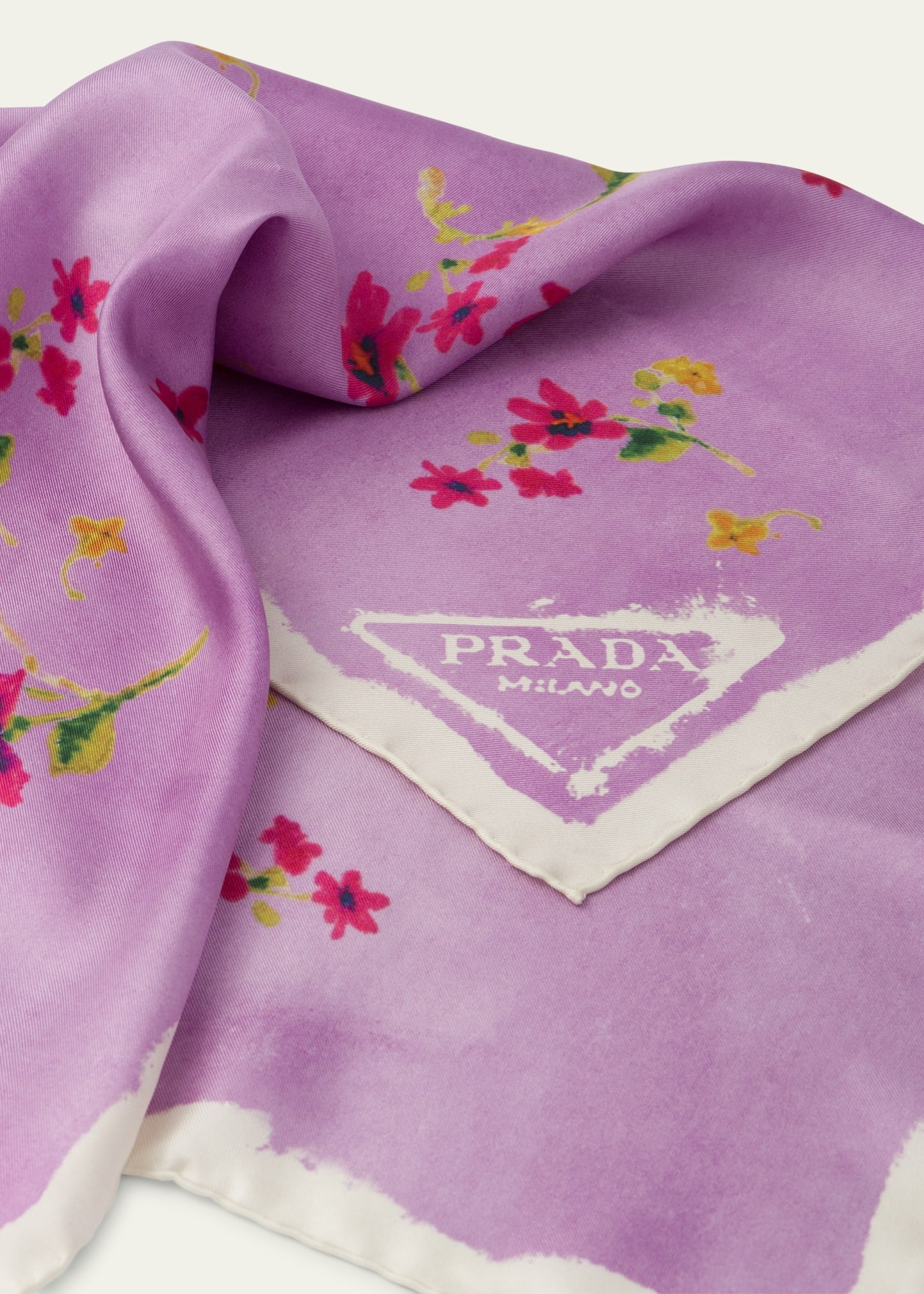 Flower-Print Silk Twill Scarf - 2
