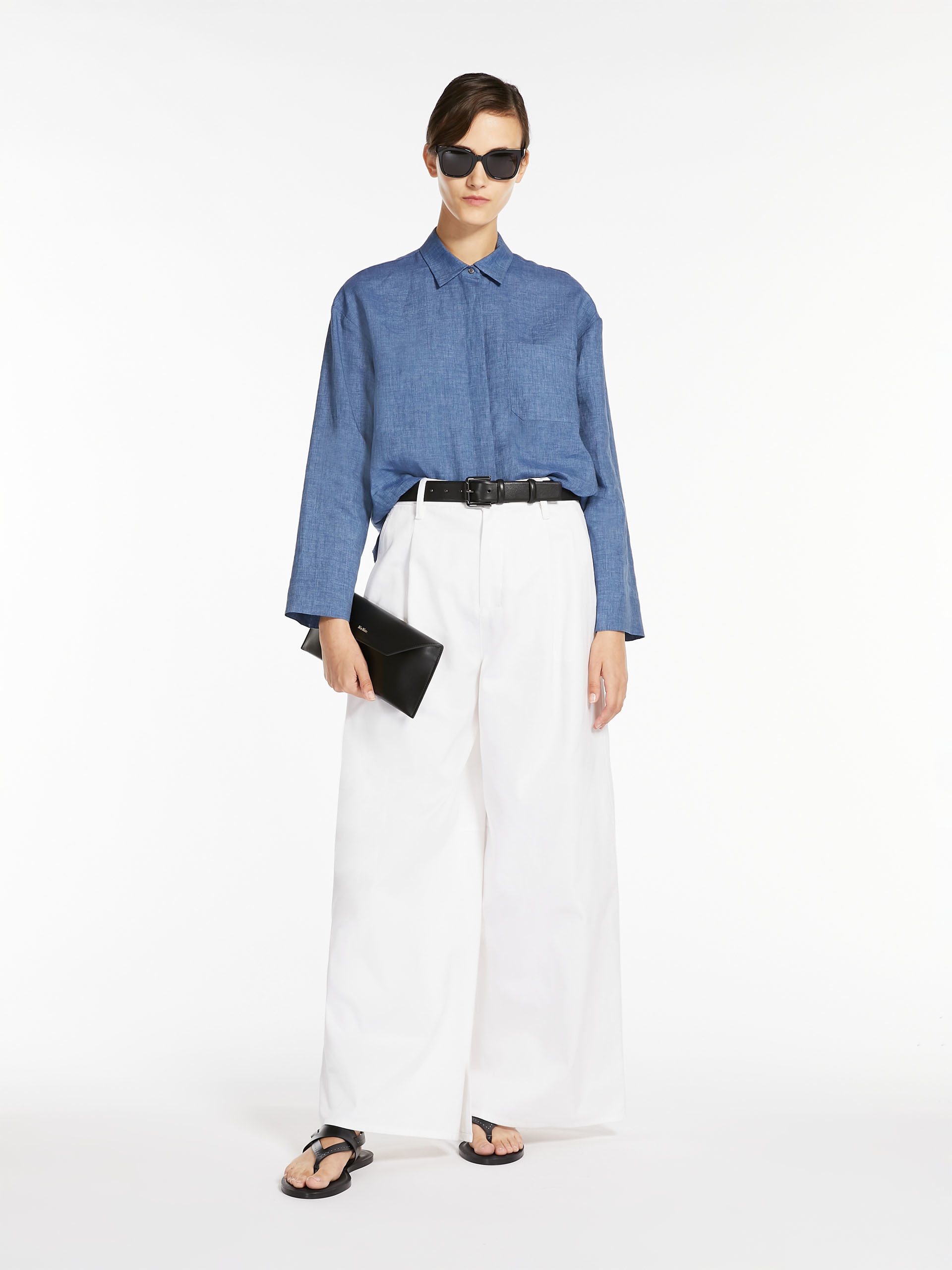 Wide-fit cotton gabardine trousers - 2