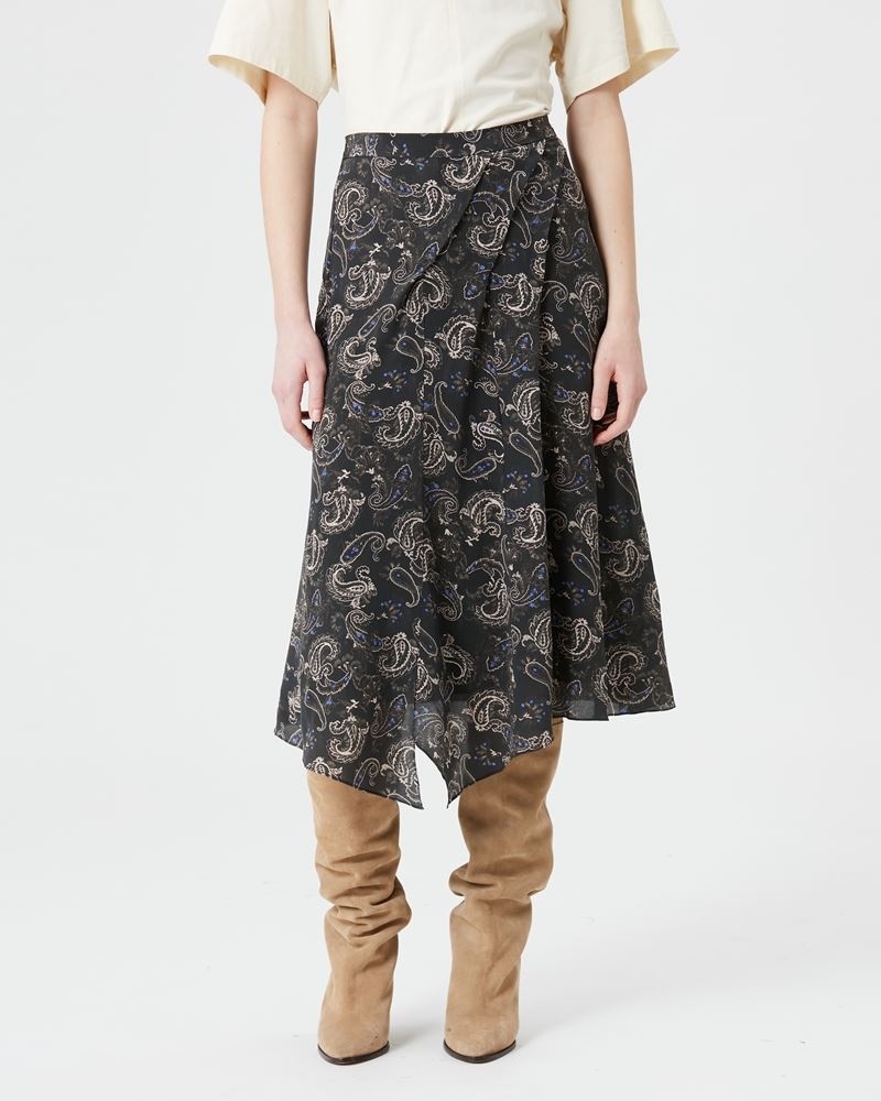 CACIA PRINTED SILK MIDI SKIRT - 4