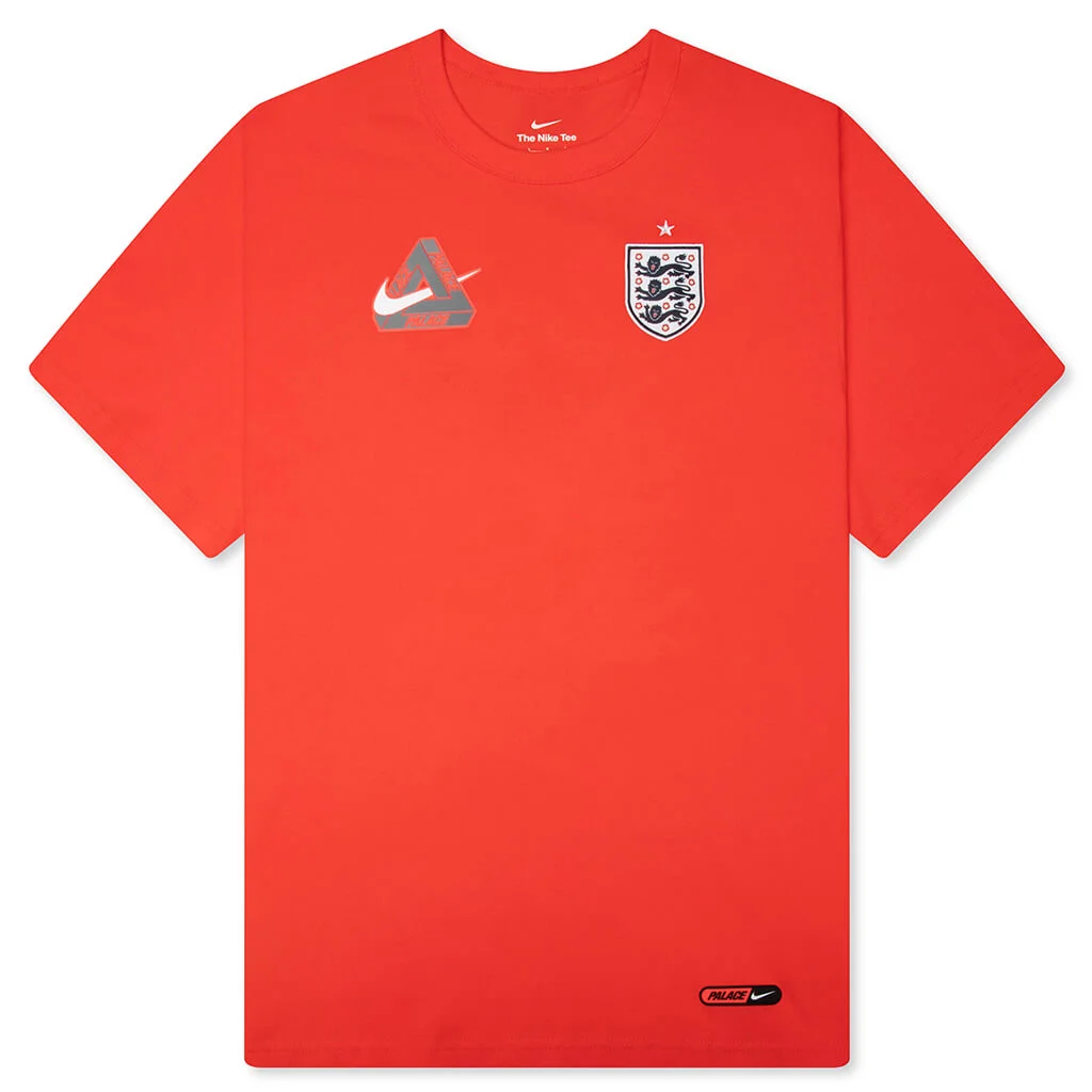 NIKE X ENGLAND X PALACE PREMIUM T-SHIRT - LIGHT CRIMSON - 1