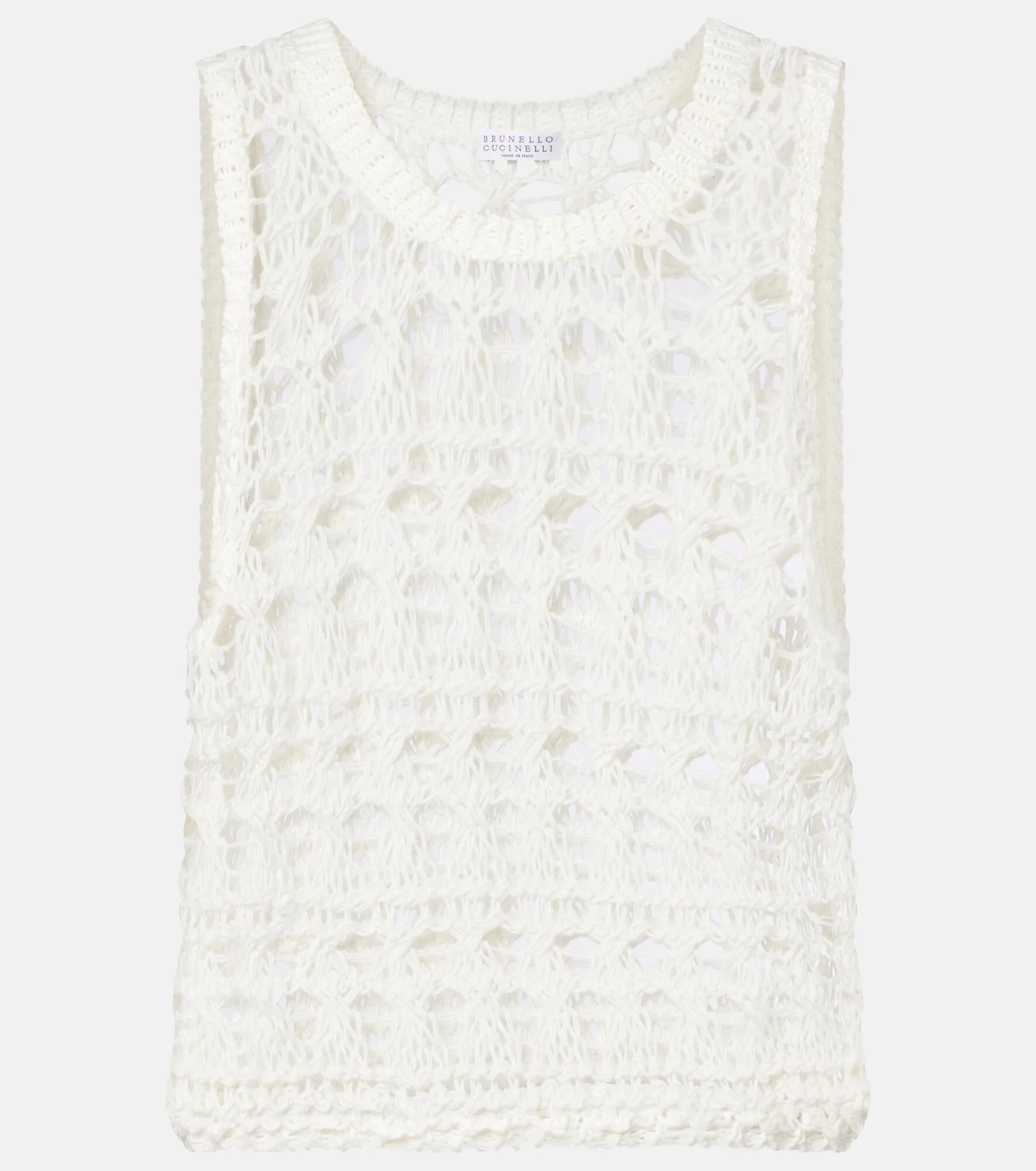 Open-knit jute and cotton-blend top - 1