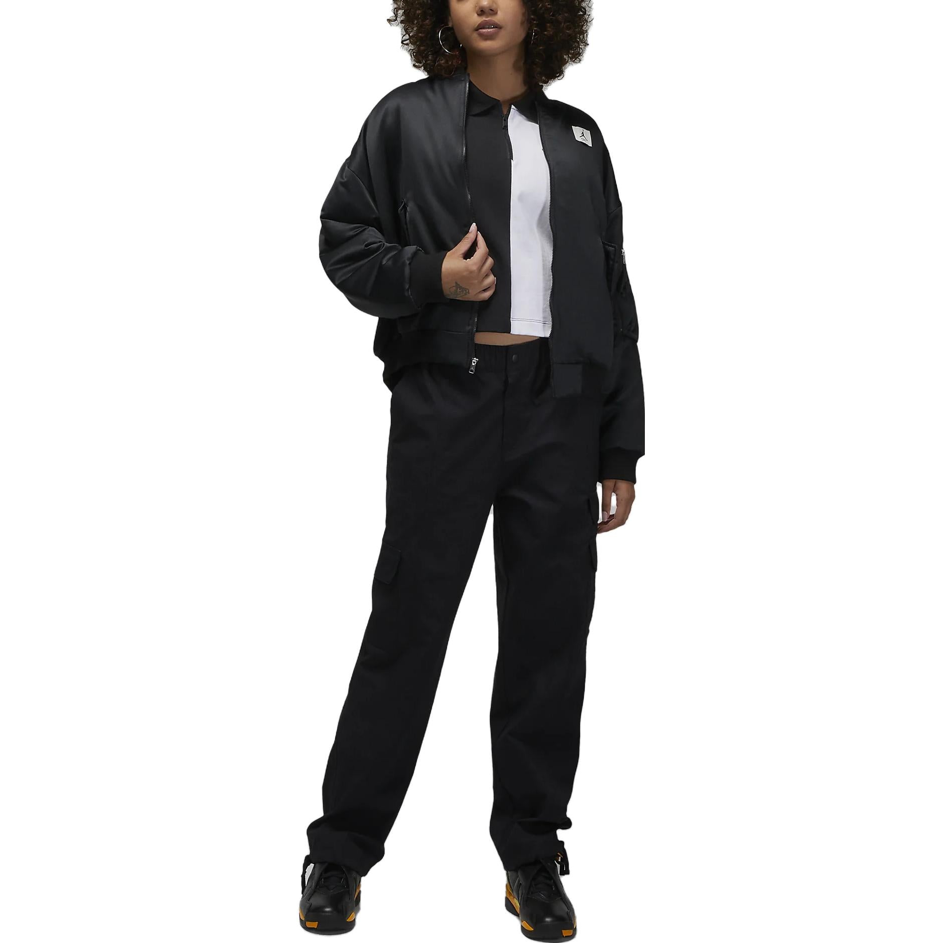 (WMNS) Air Jordan Flight Renegade Jacket 'Black' DQ9802-010 - 4