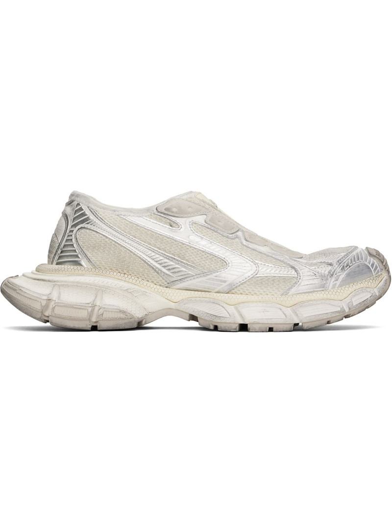 Off-White & Silver 3XL Slip On Sneakers - 1