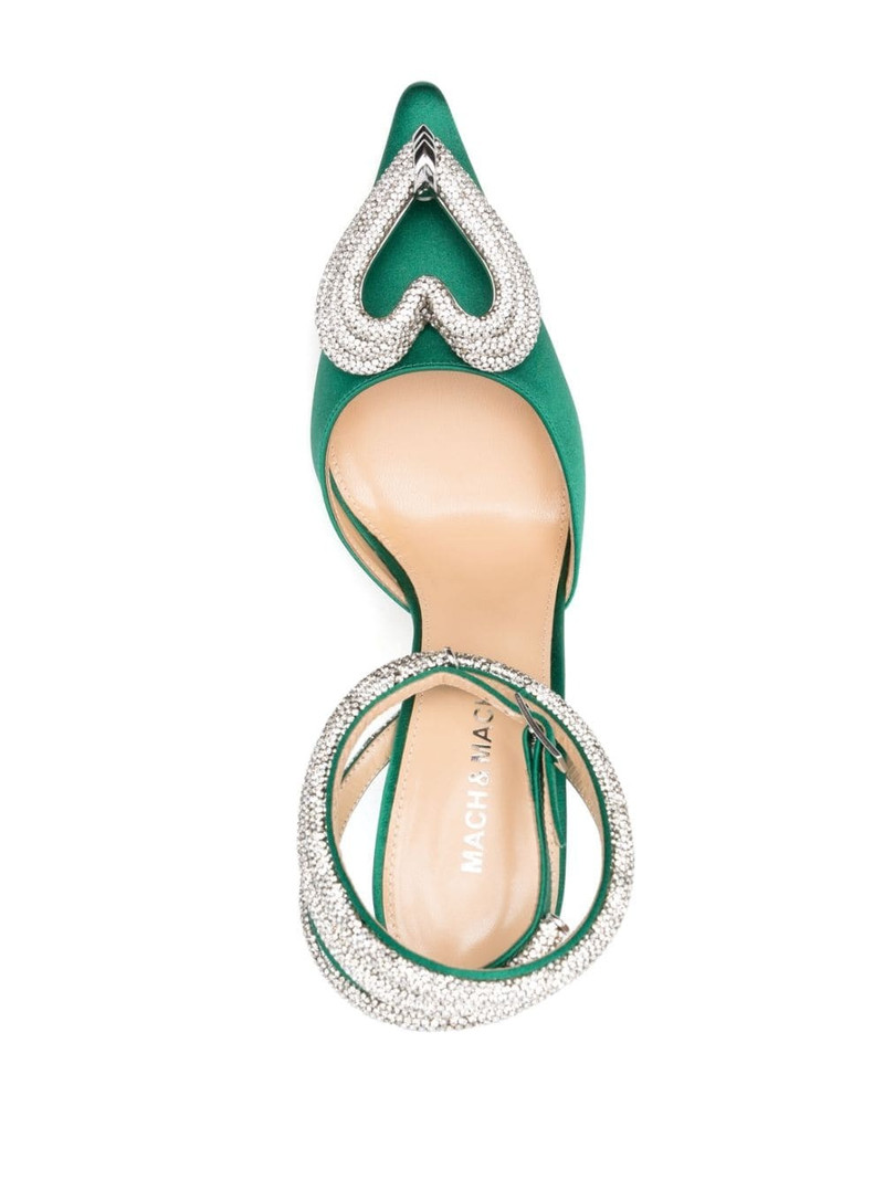 Triple Heart 110mm crystal-embellished pumps 4