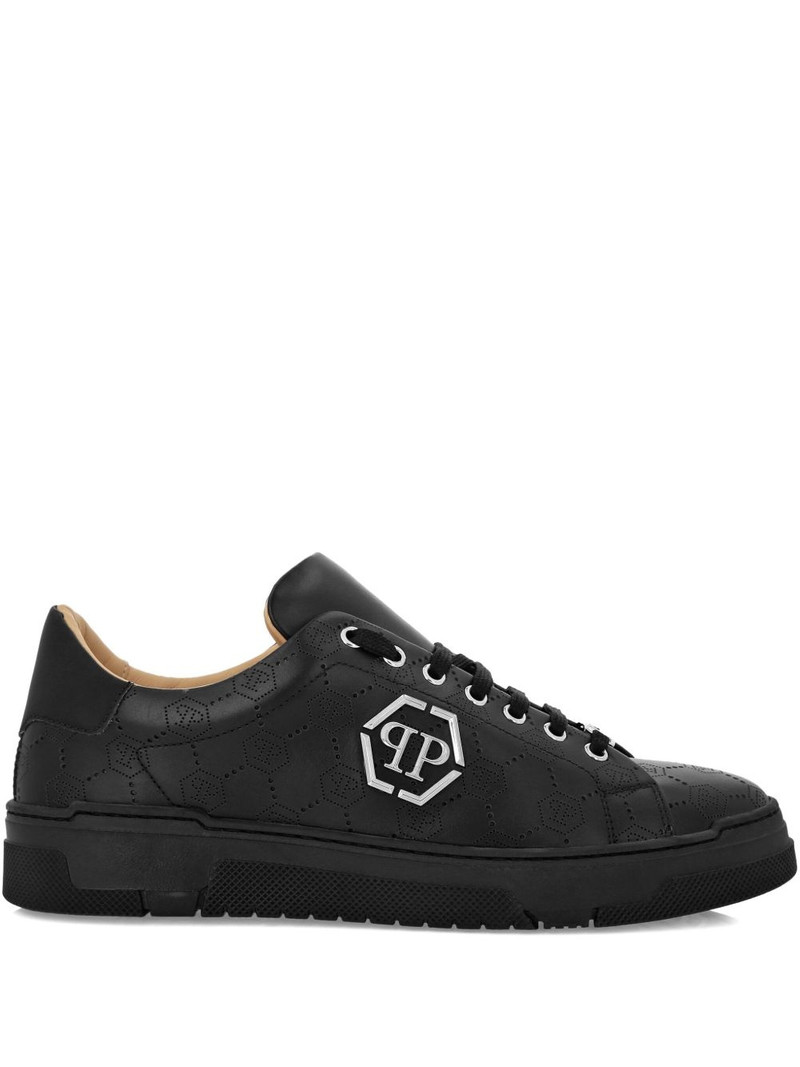 monogram-plaque sneakers 1