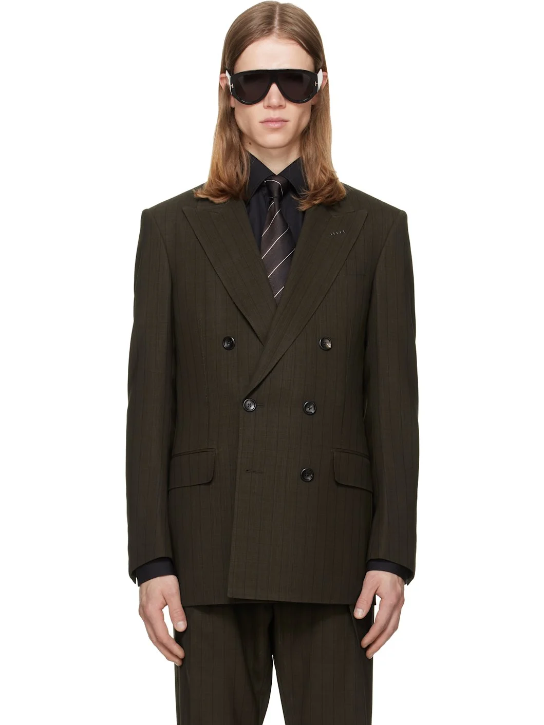 Brown Light Fresco Stripe Blazer - 1