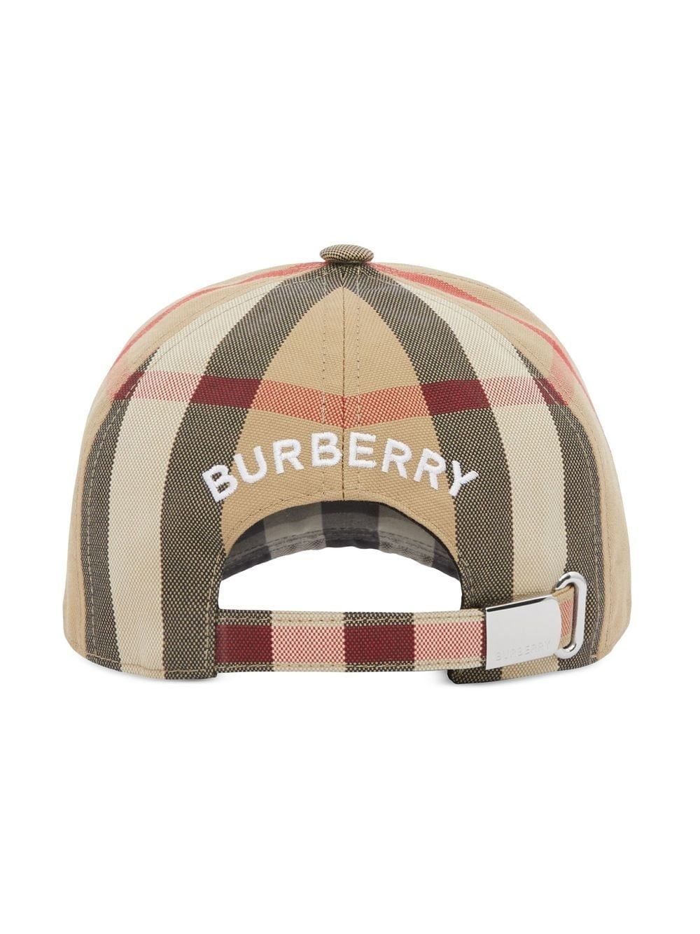 embroidered-logo check cotton baseball cap - 2