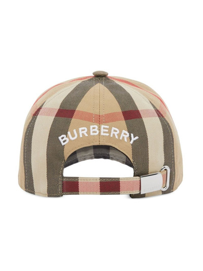 Burberry embroidered-logo check cotton baseball cap outlook