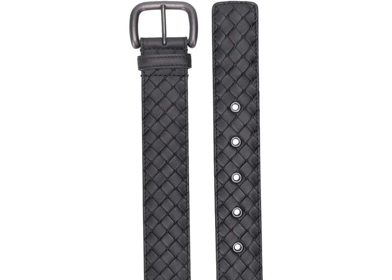 Bottega Veneta Bottega Veneta Hand Woven Soft Nappa Leather Belt Black outlook